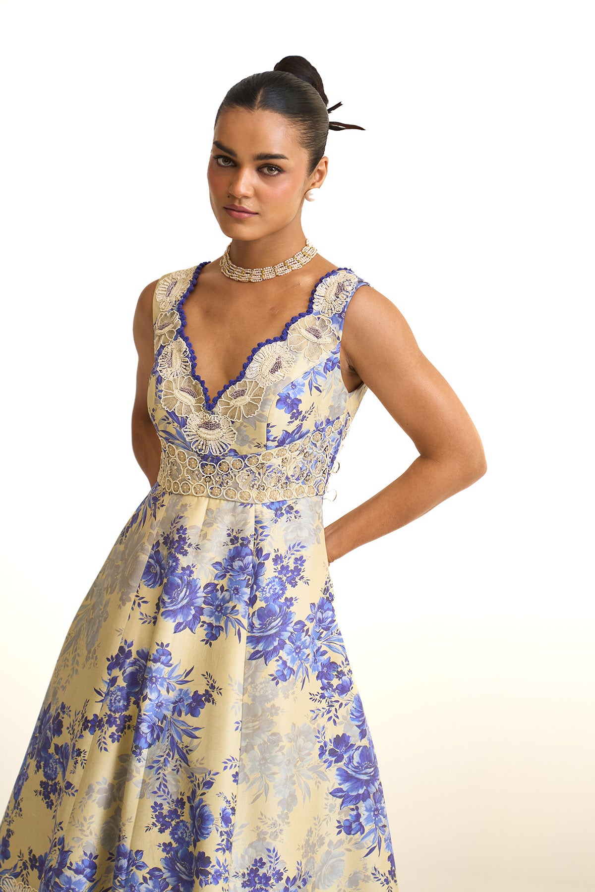 Blue moon V neck dress