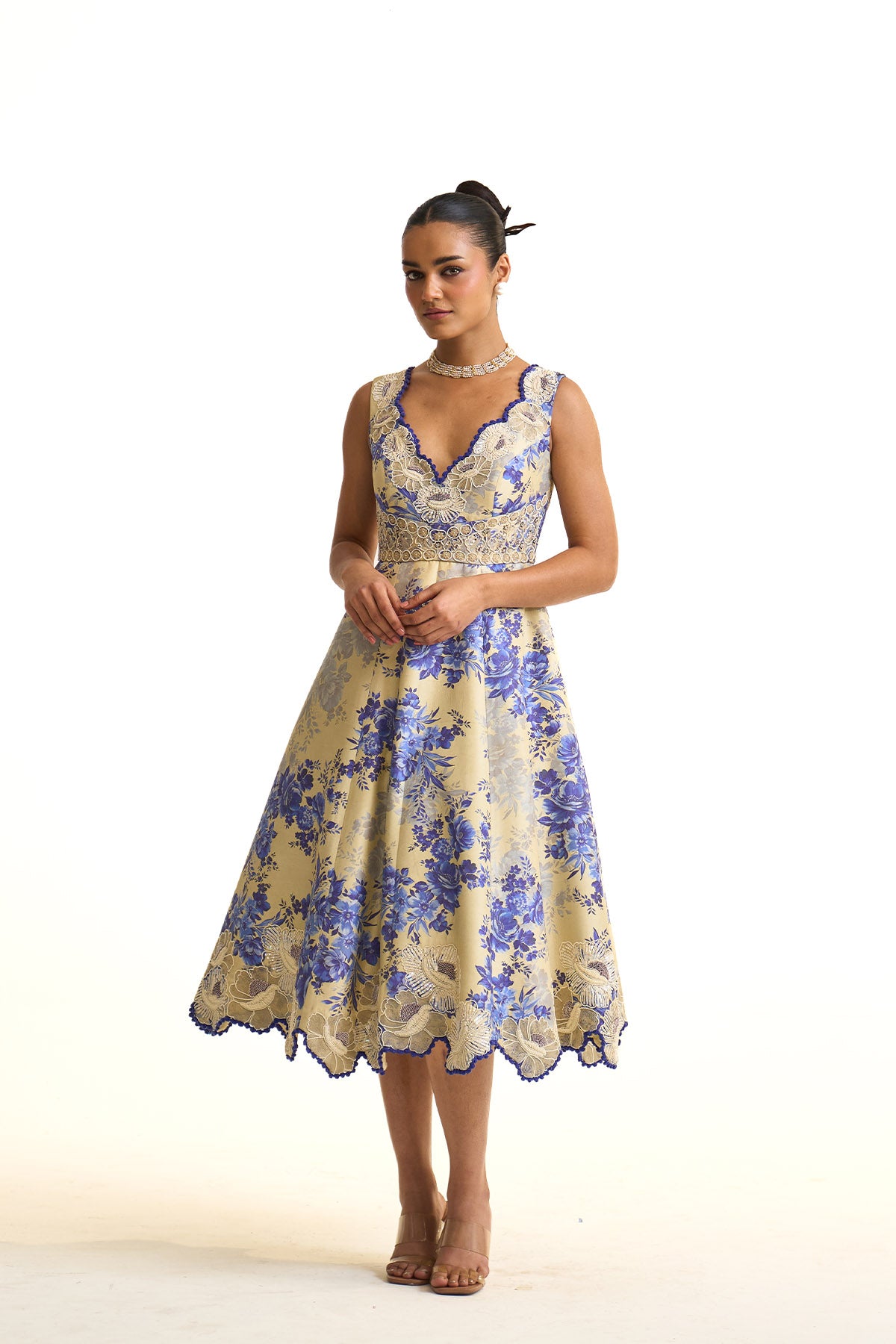 Blue moon V neck dress