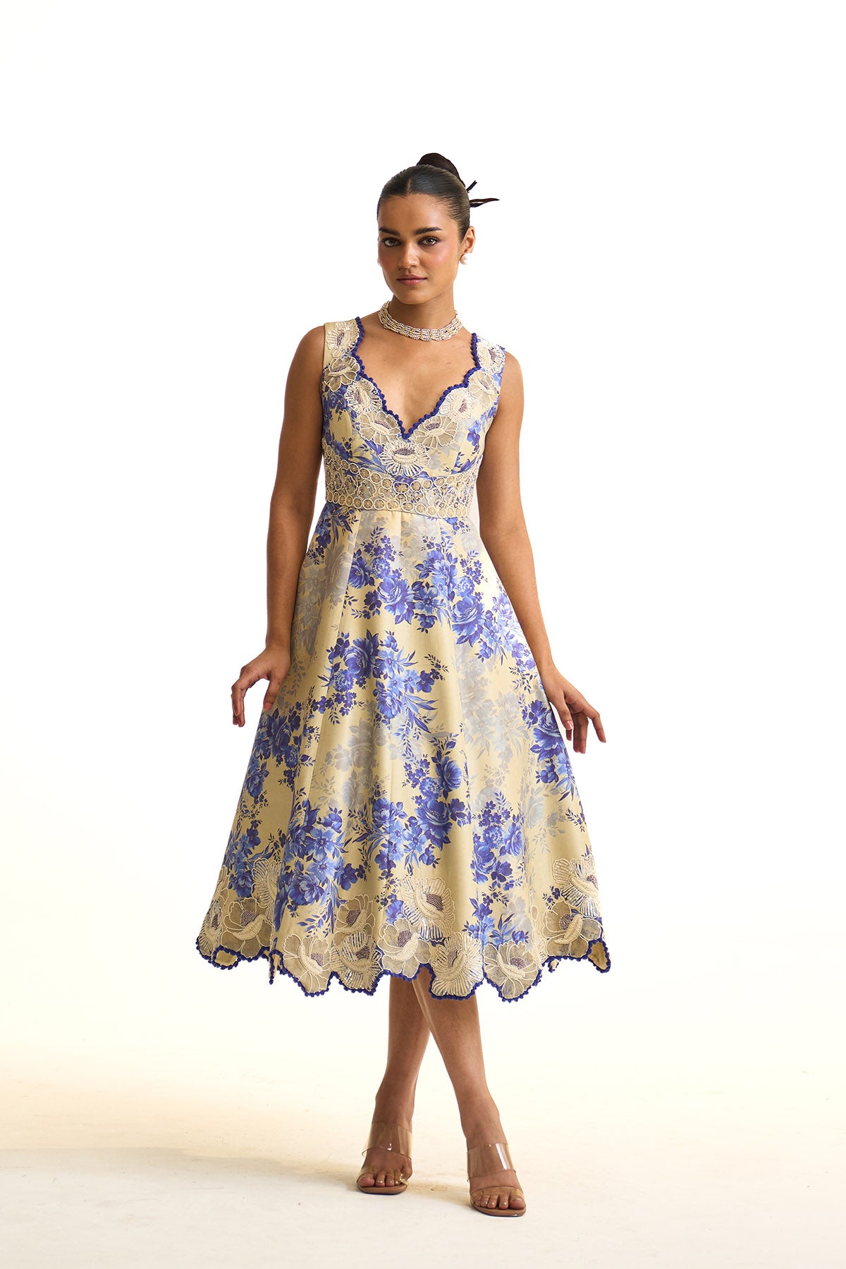 Blue moon V neck dress