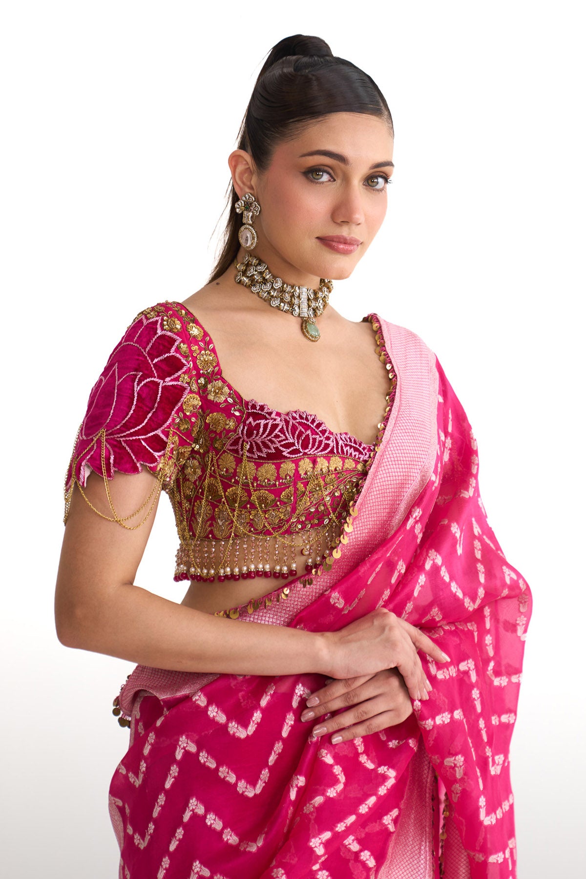 Rani lotus saree