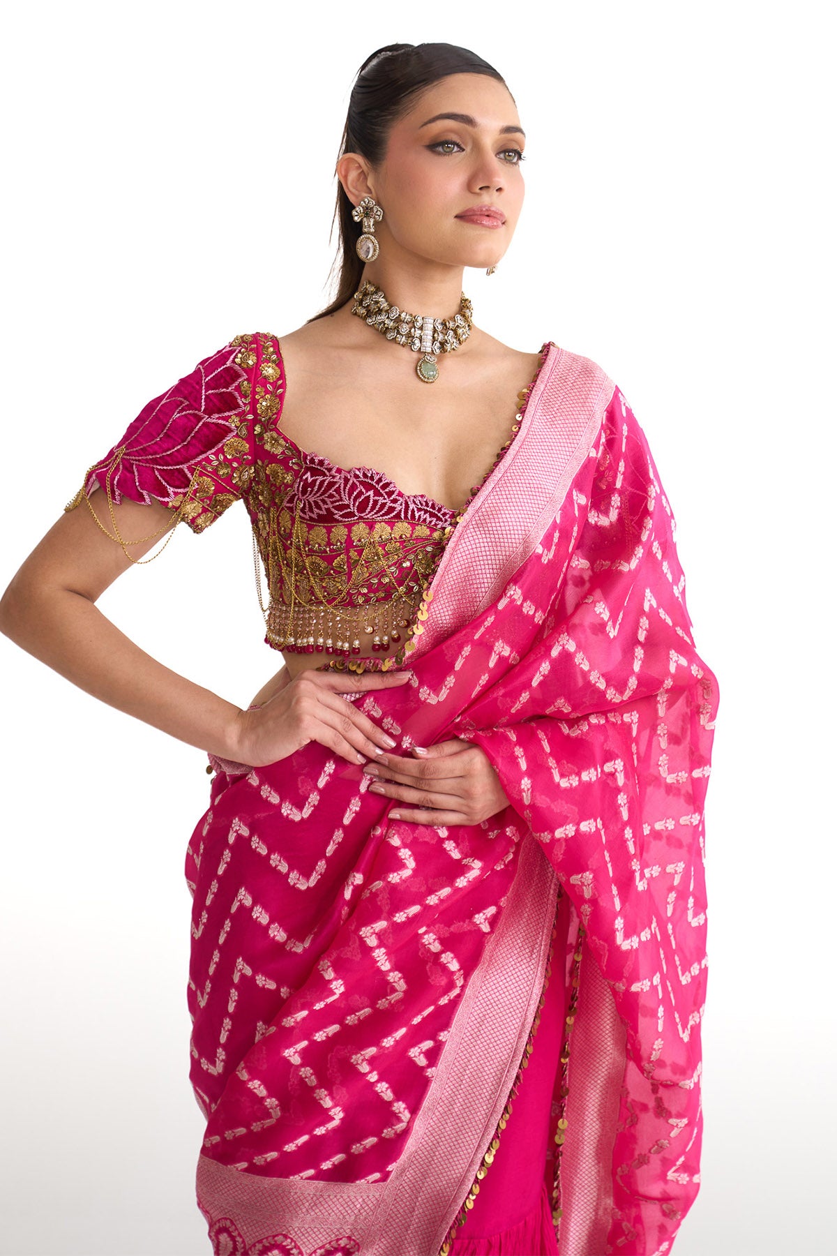 Rani lotus saree