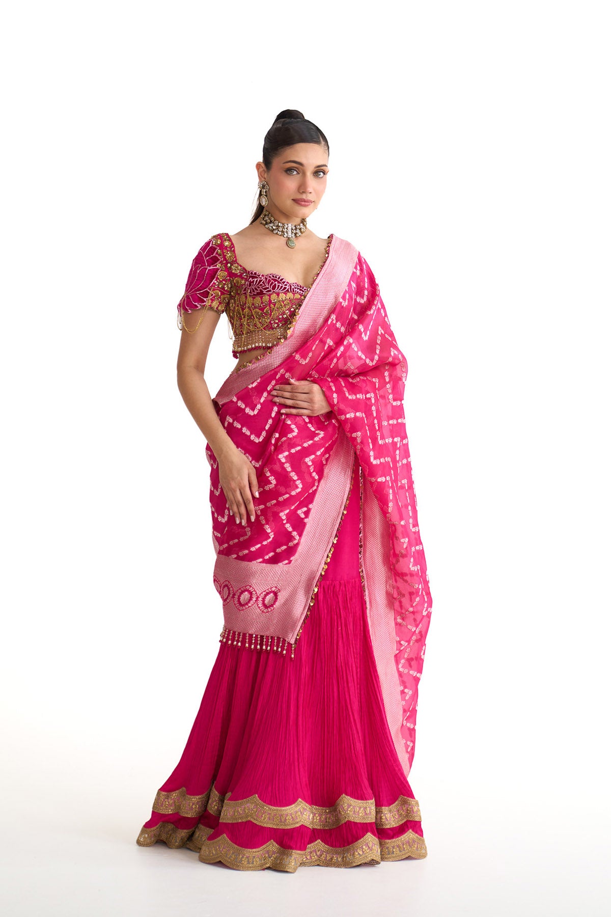 Rani lotus saree