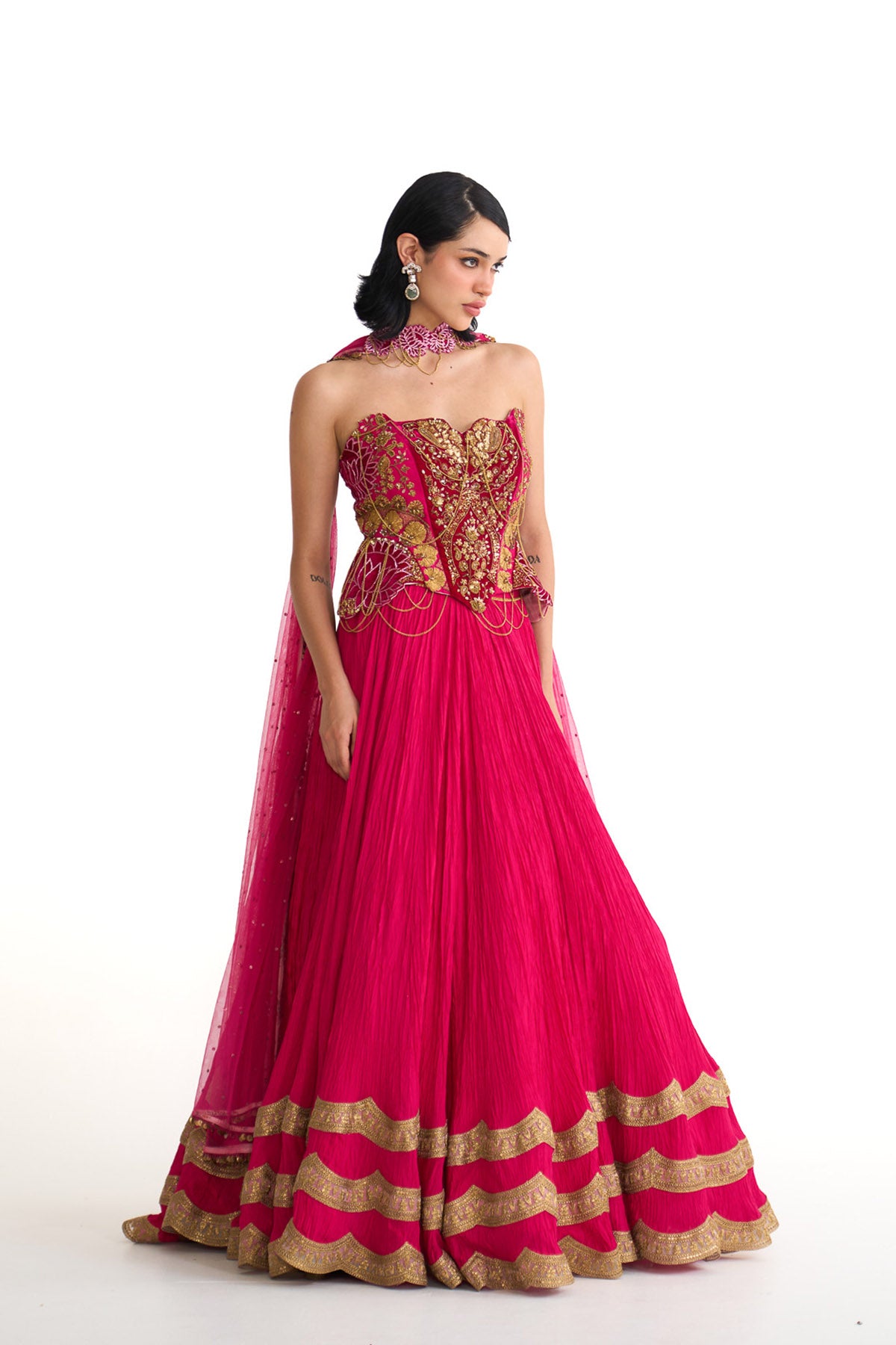 Rani lotus corset skirt set