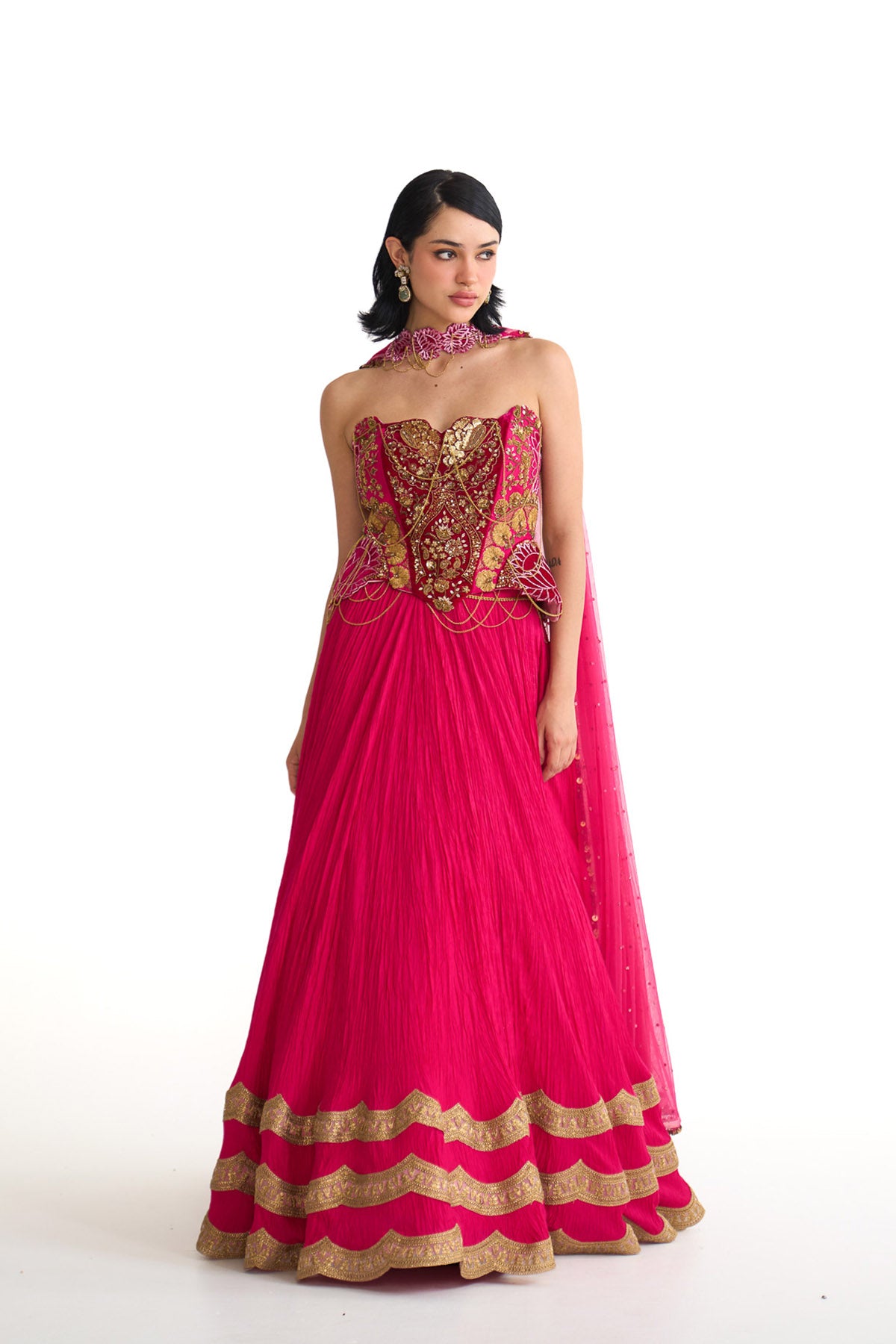 Rani lotus corset skirt set
