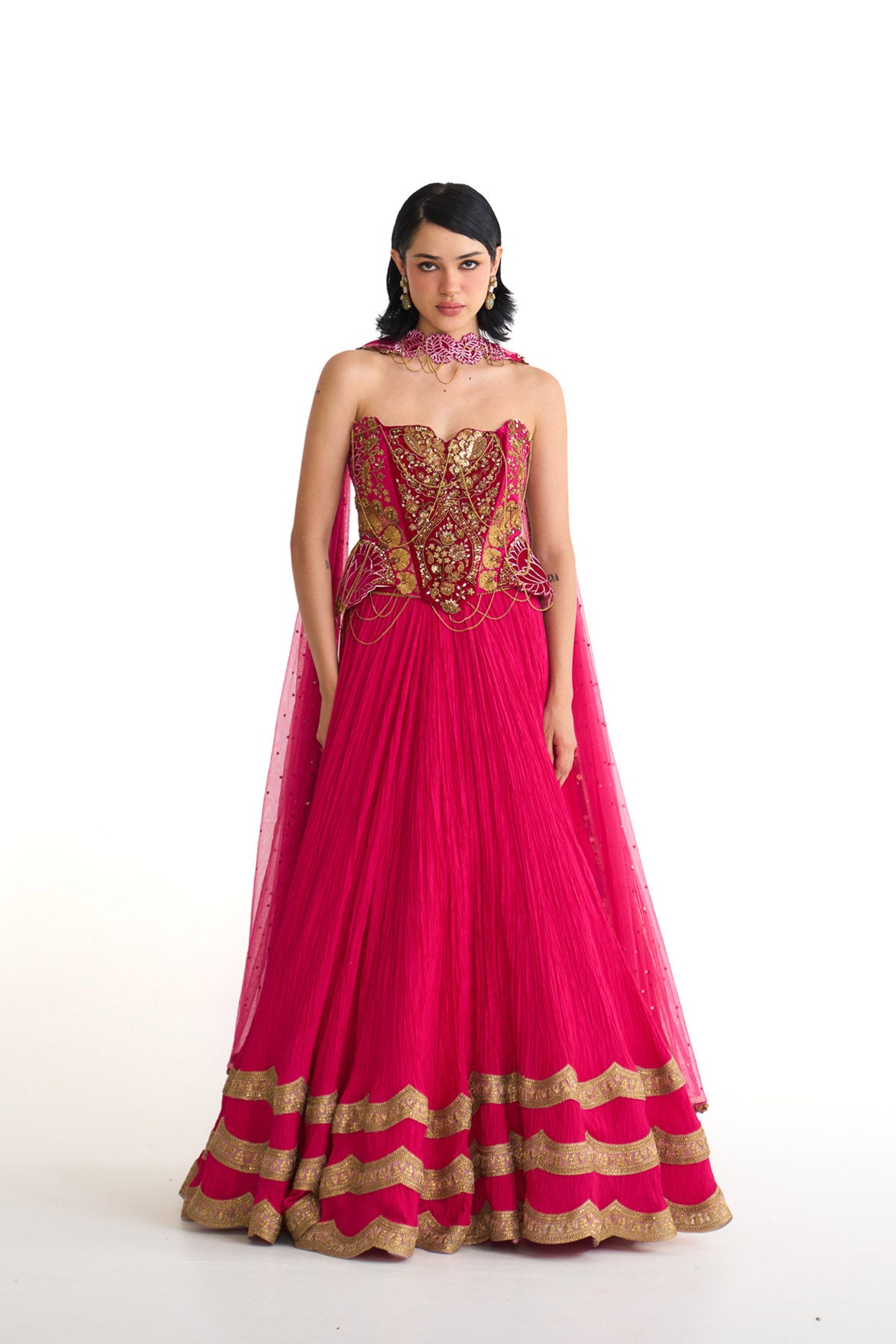 Rani lotus corset skirt set