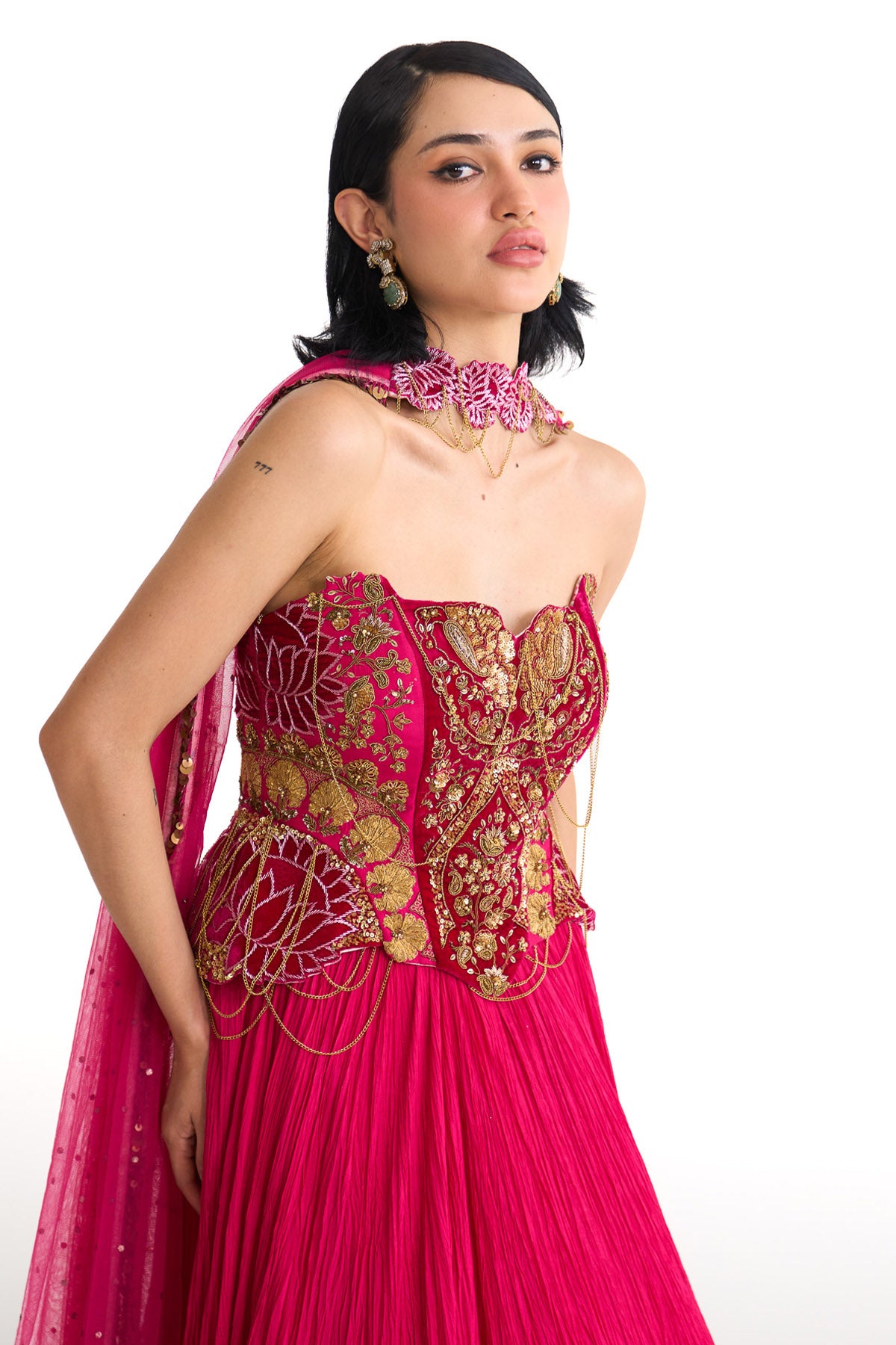 Rani lotus corset skirt set