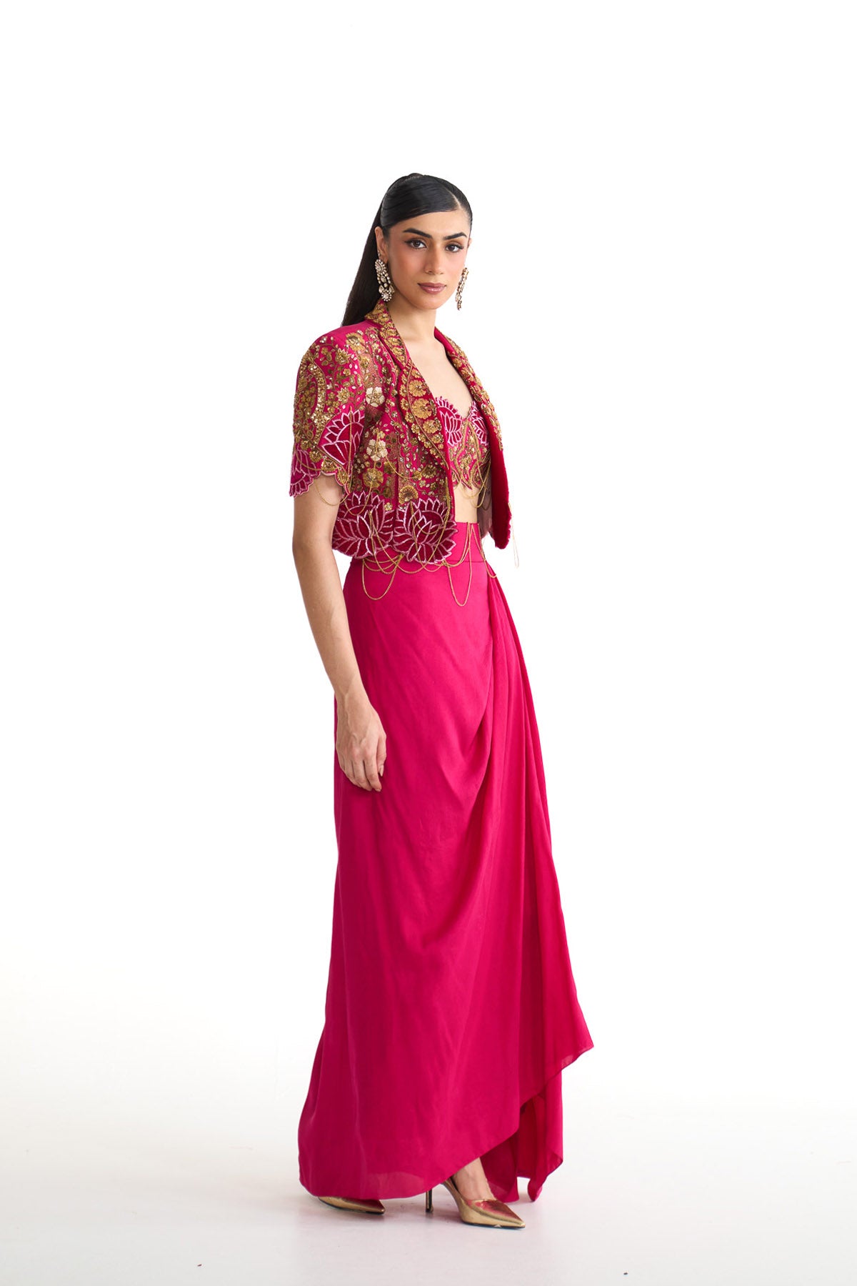 Rani lotus crop blazer set