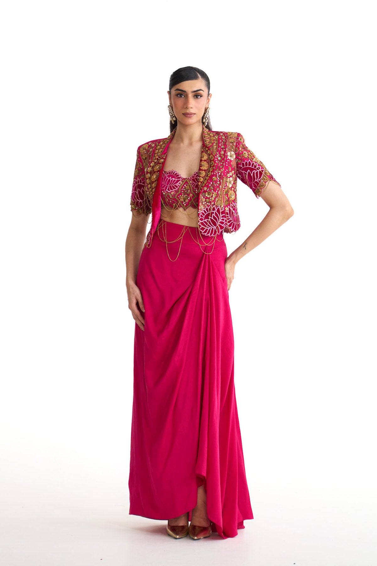 Rani lotus crop blazer set