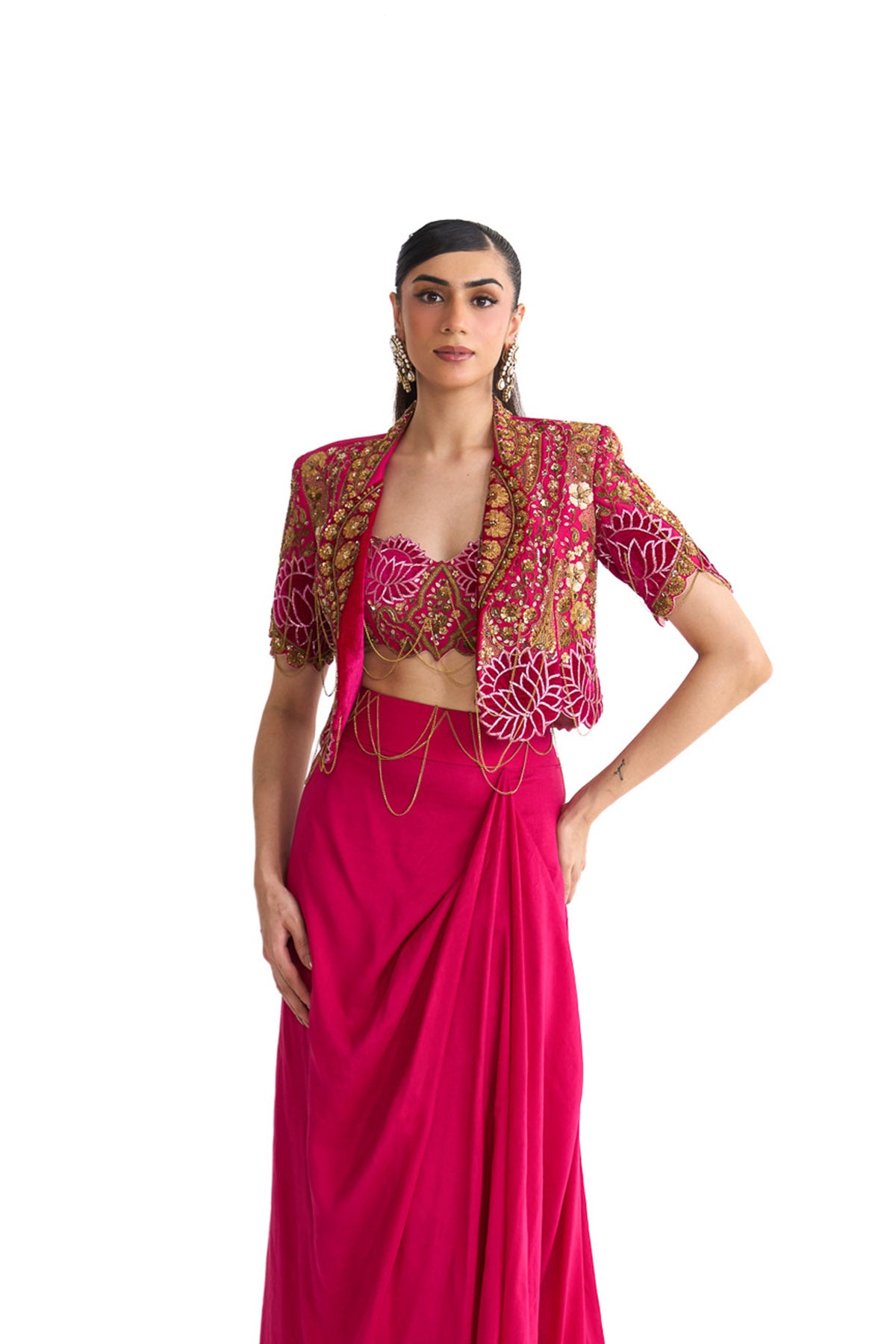 Rani lotus crop blazer set