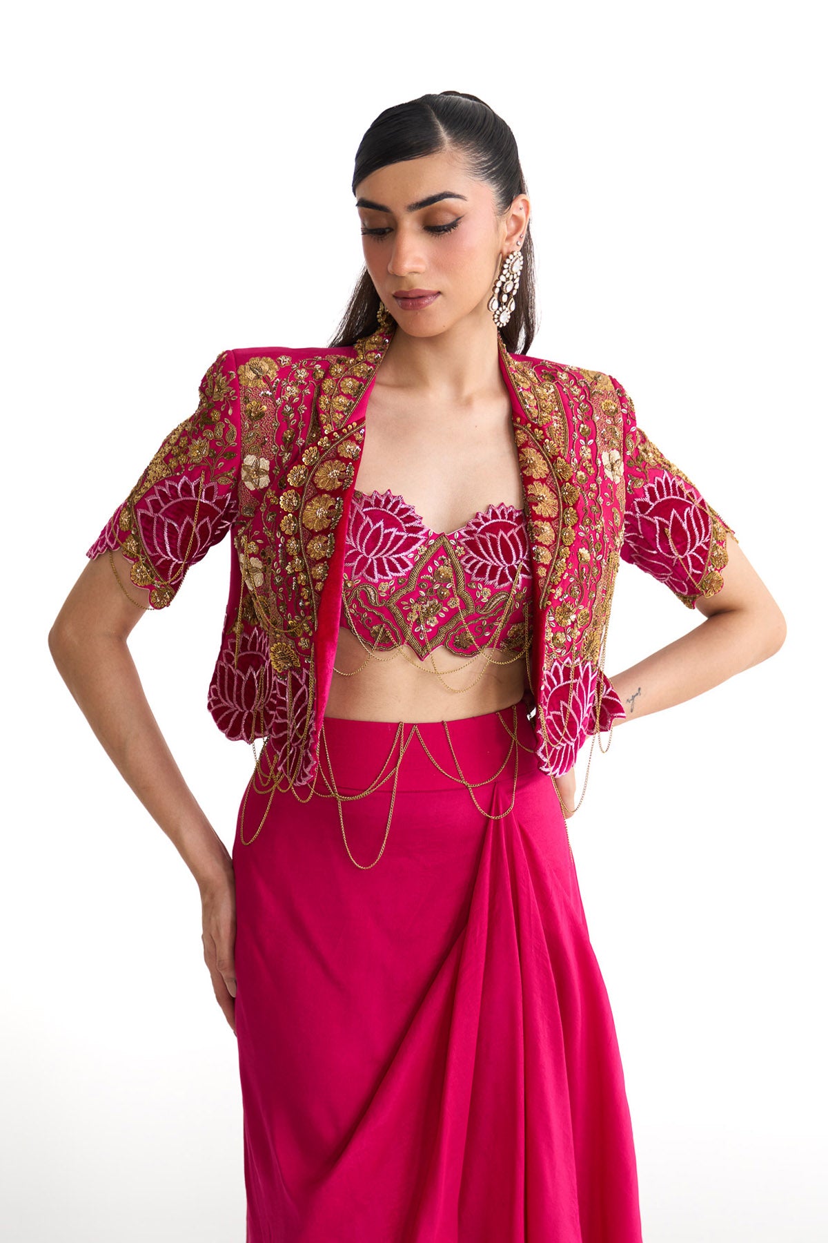 Rani lotus crop blazer set