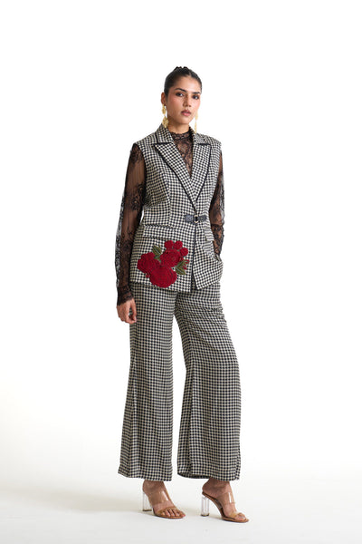 Rose grid blazer