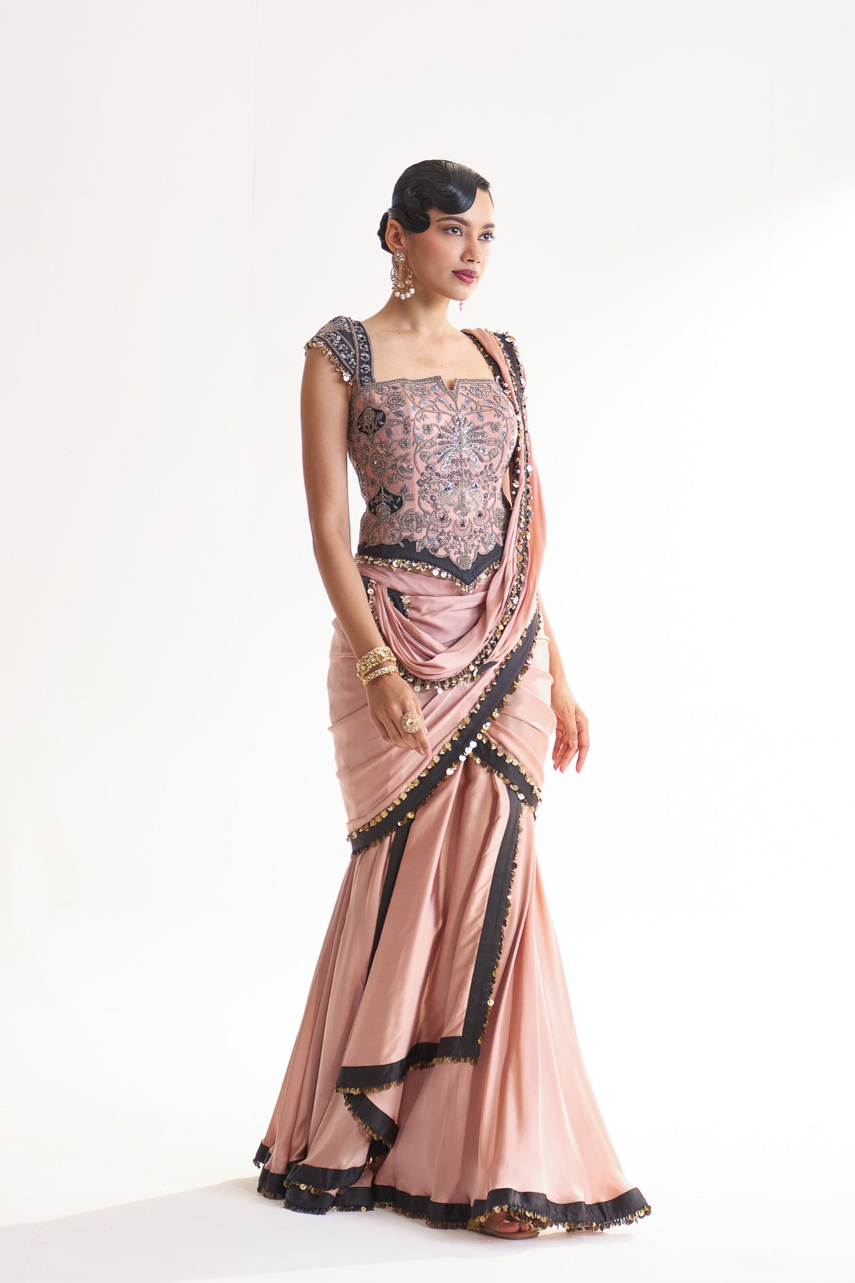 Corset drape saree