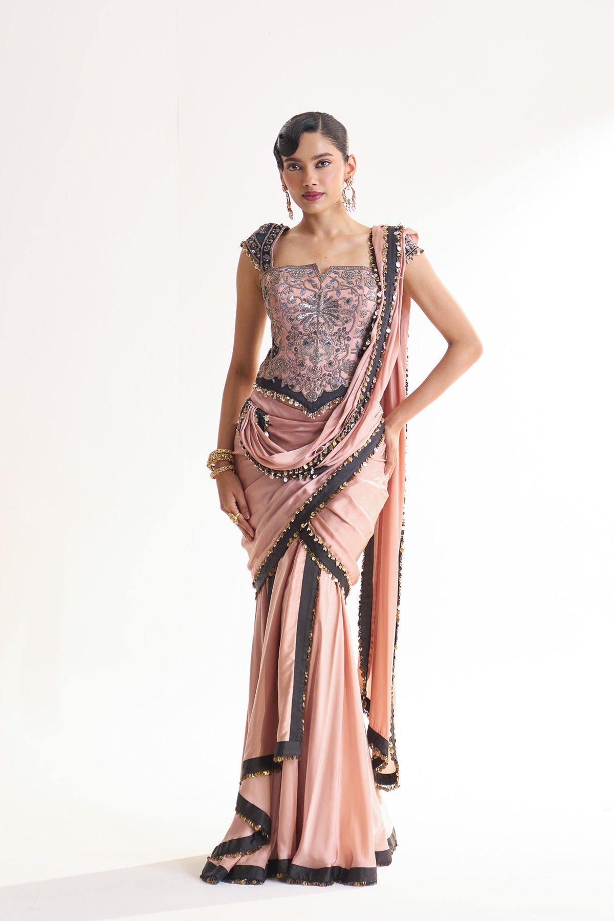 Corset drape saree