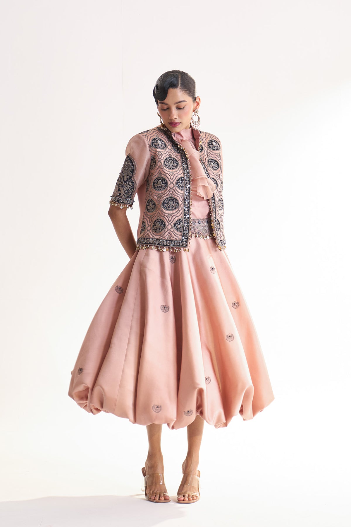 Balloon skirt and jacket set