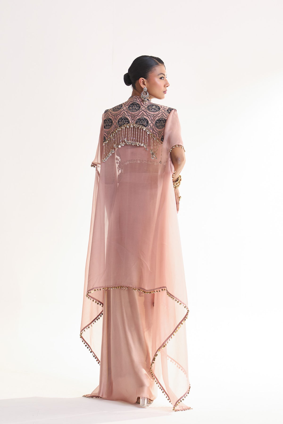 Cape and drape skirt set