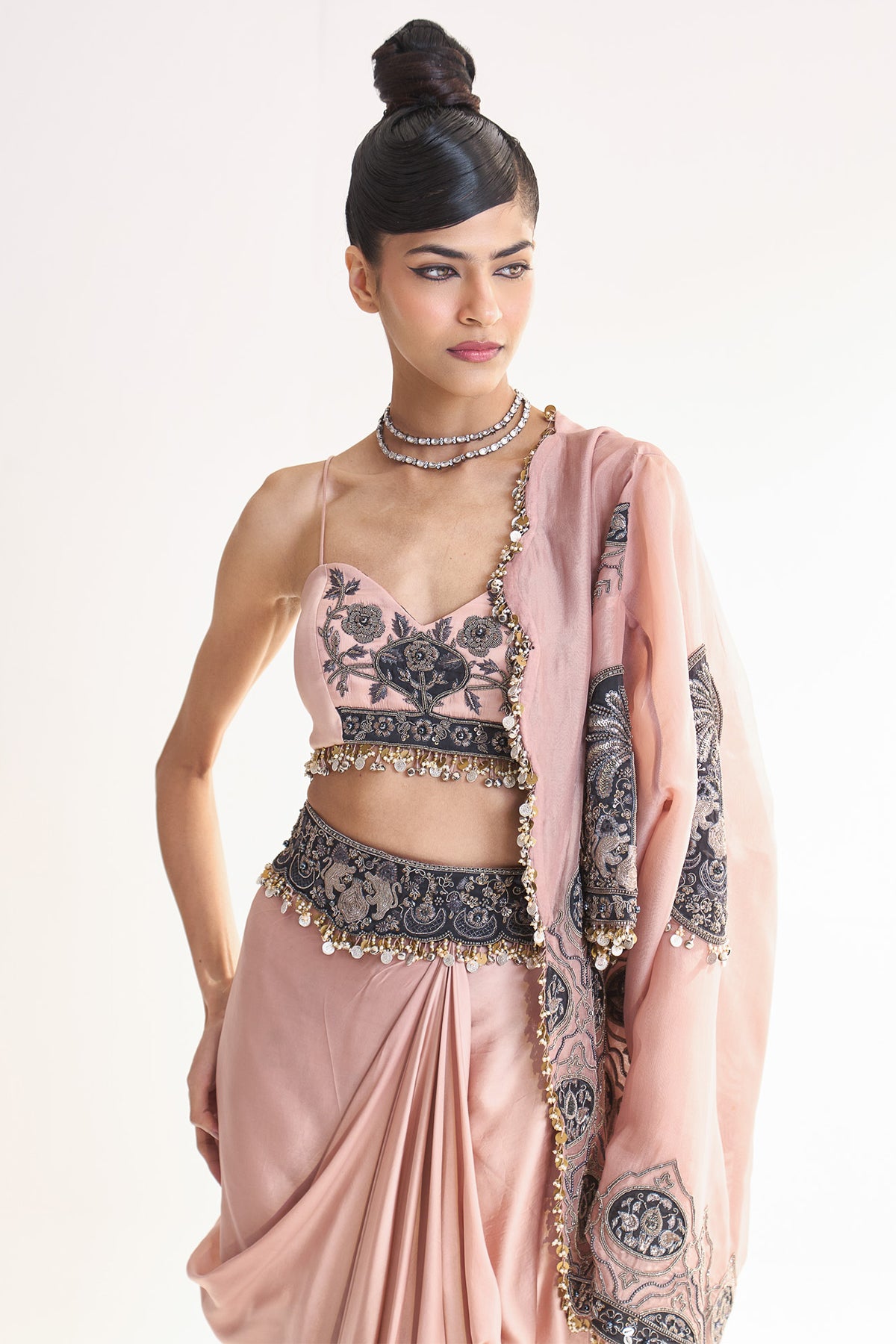 Scallop jacket skirt set