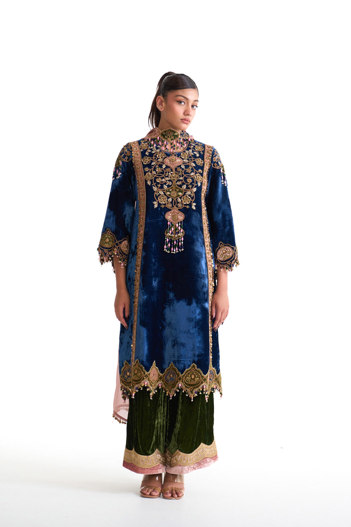 Royal vintage velvet suit set