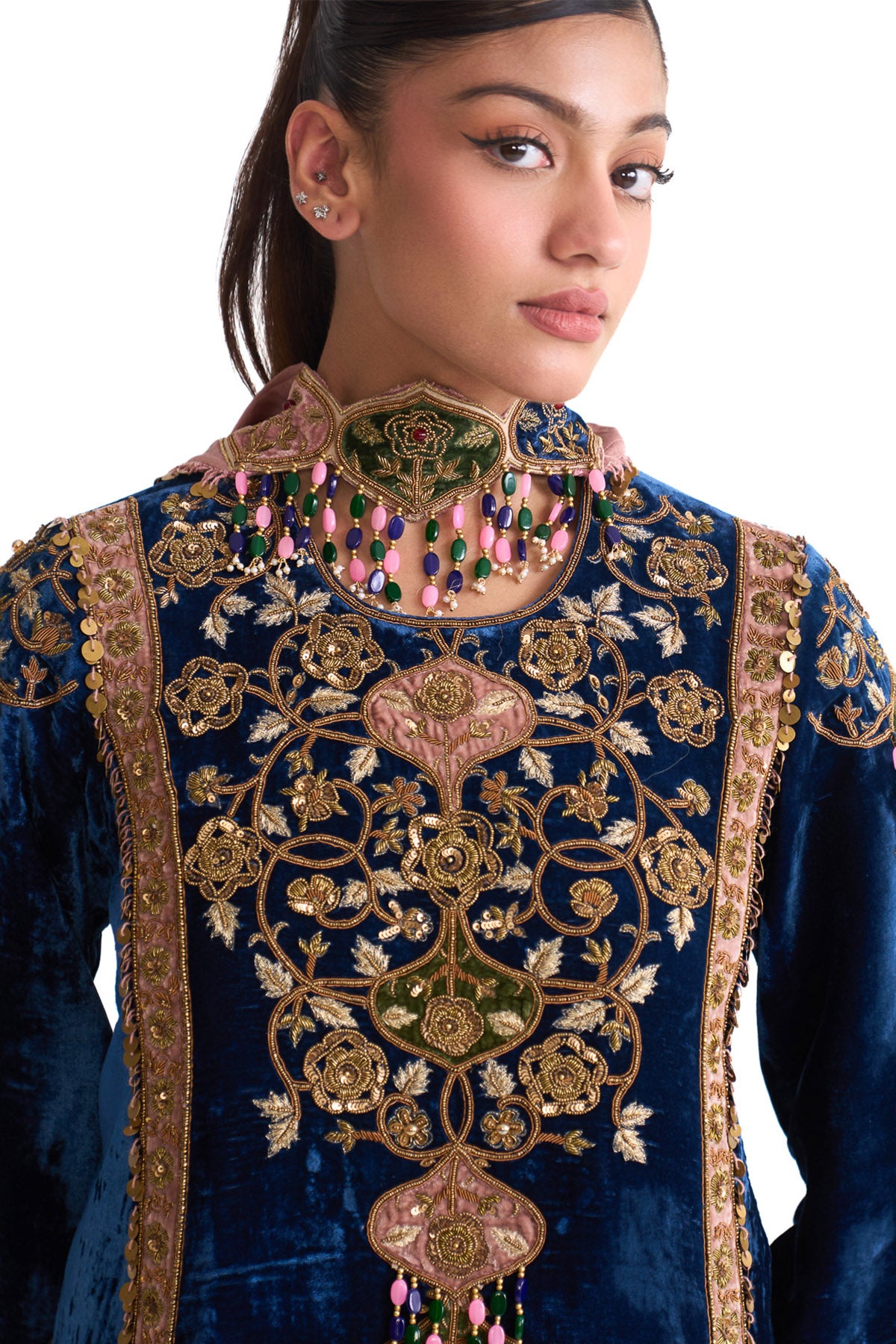 Royal vintage velvet suit set
