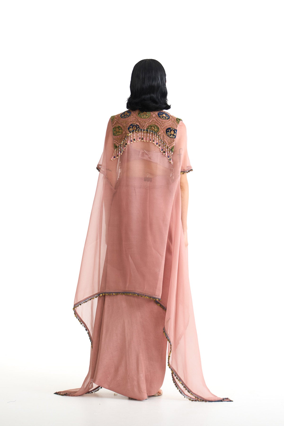 Royal vintage cape & drape skirt set