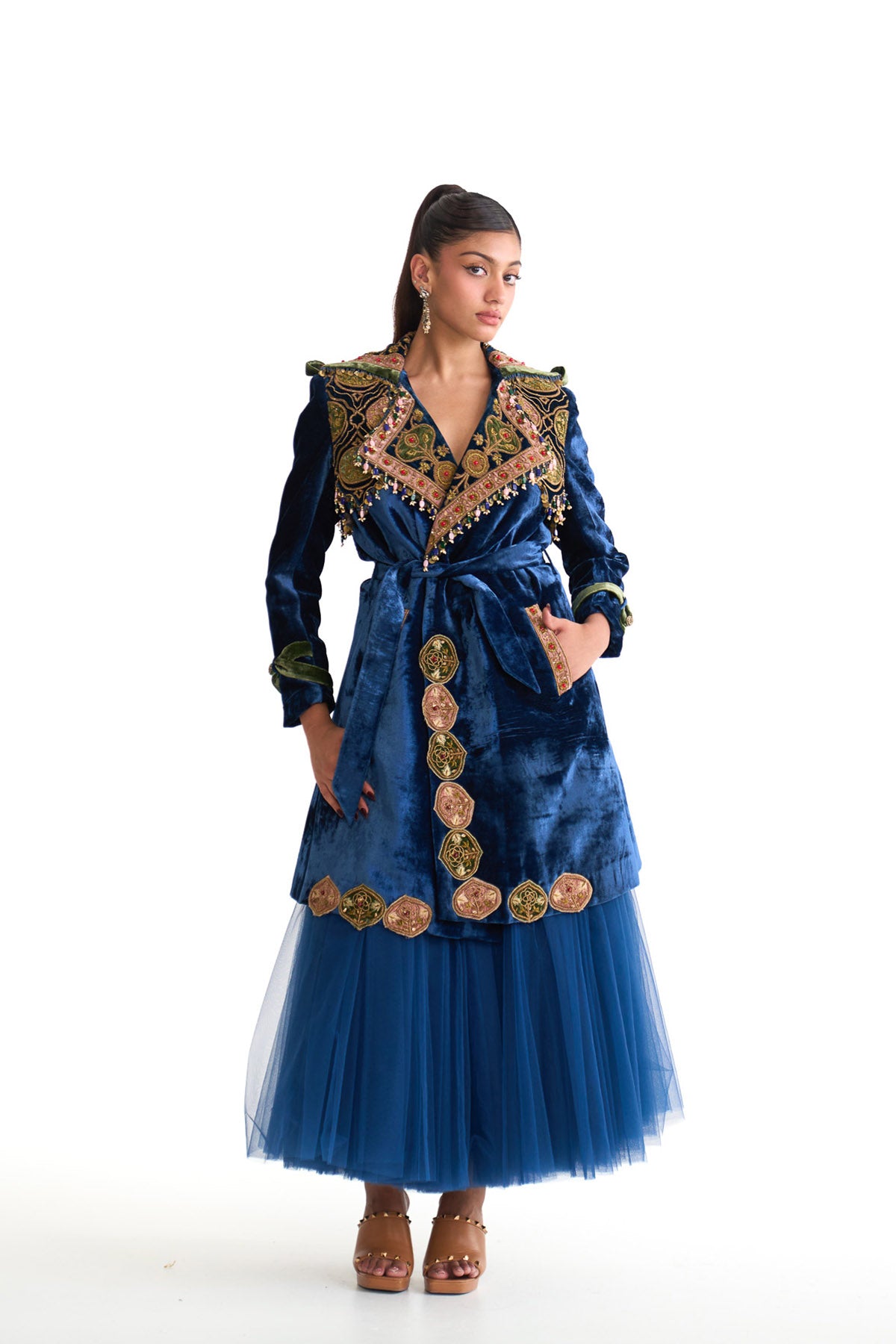 Royal vintage trench coat set