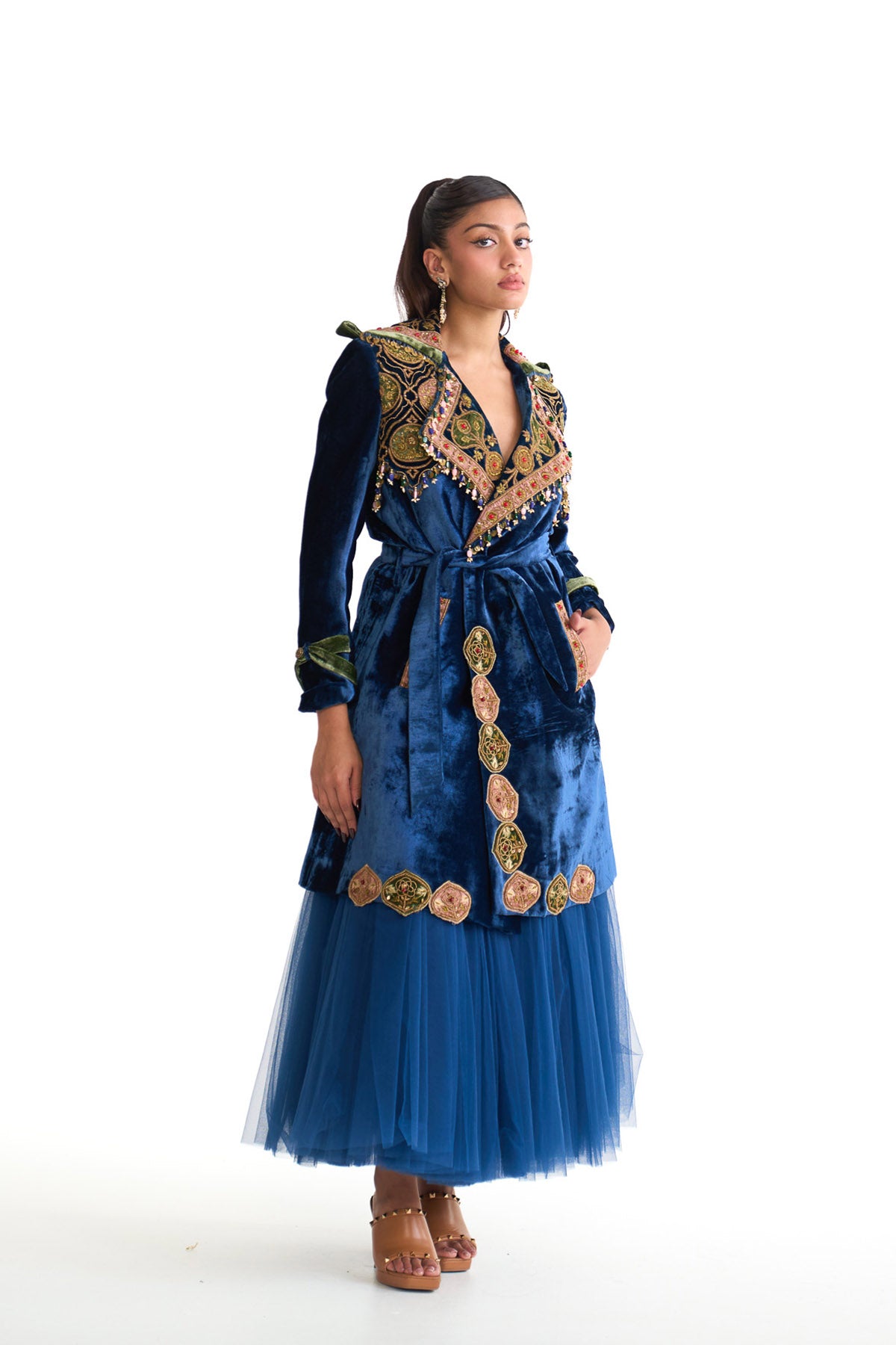 Royal vintage trench coat set