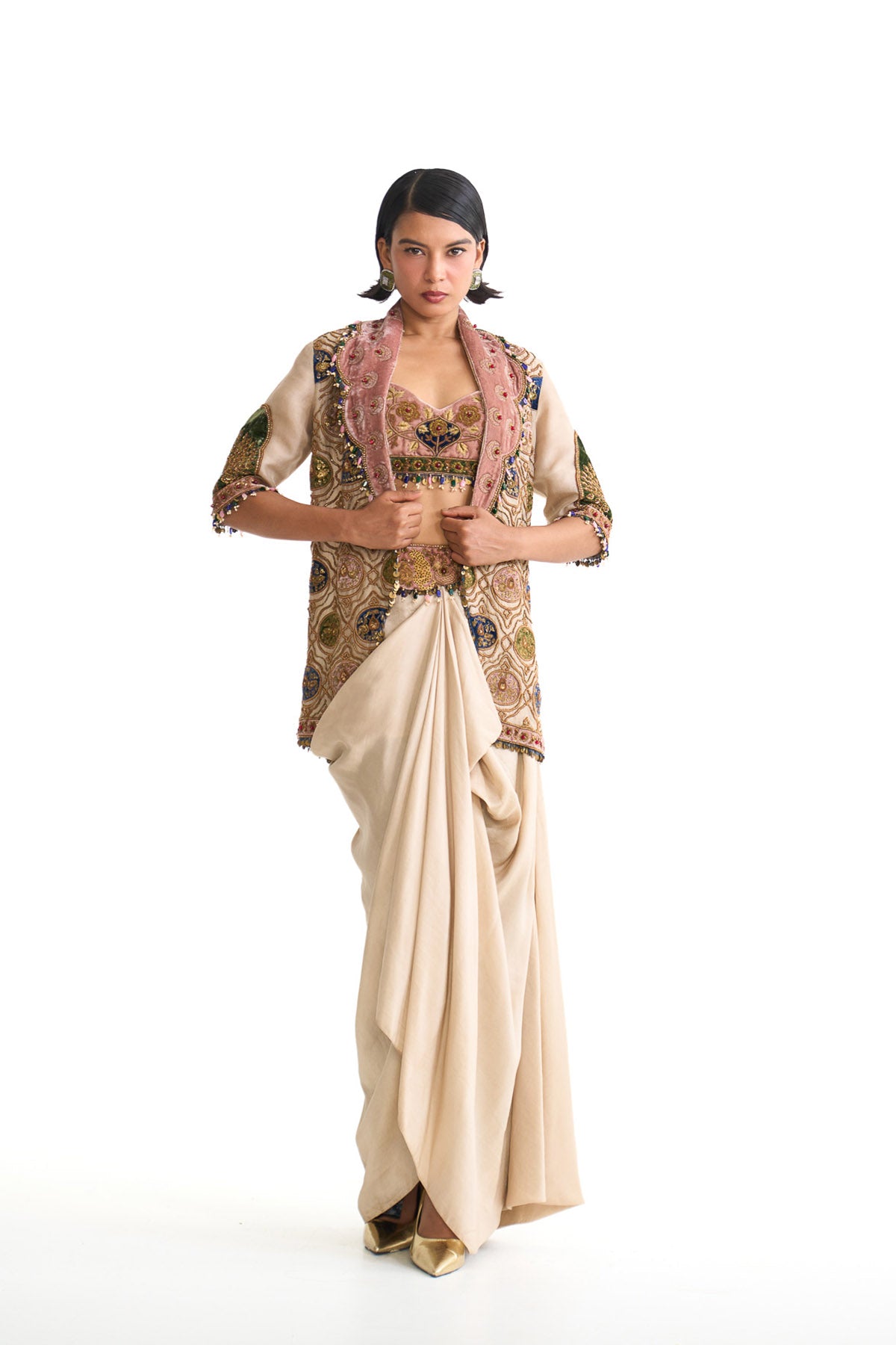 Royal vintage scallop jacket set