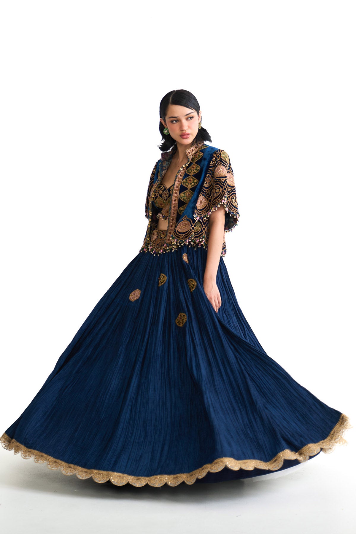 Royal vintage bolero jacket & lehenga set