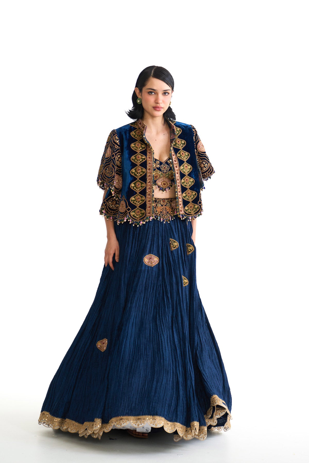 Royal vintage bolero jacket & lehenga set