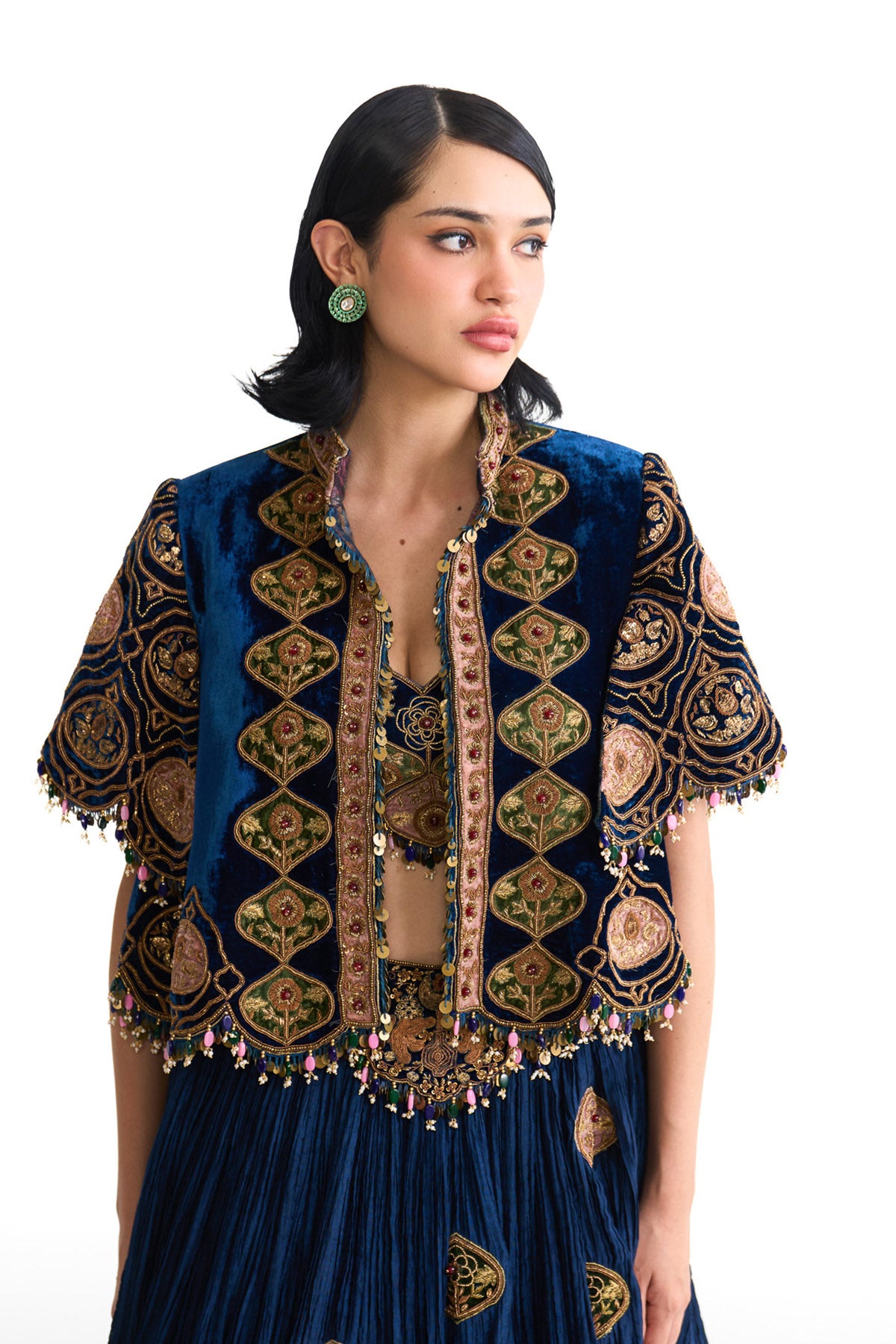 Royal vintage bolero jacket & lehenga set