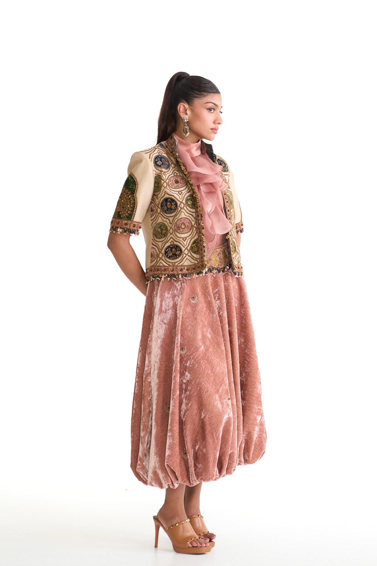 Royal vintage jacket & balloon skirt set