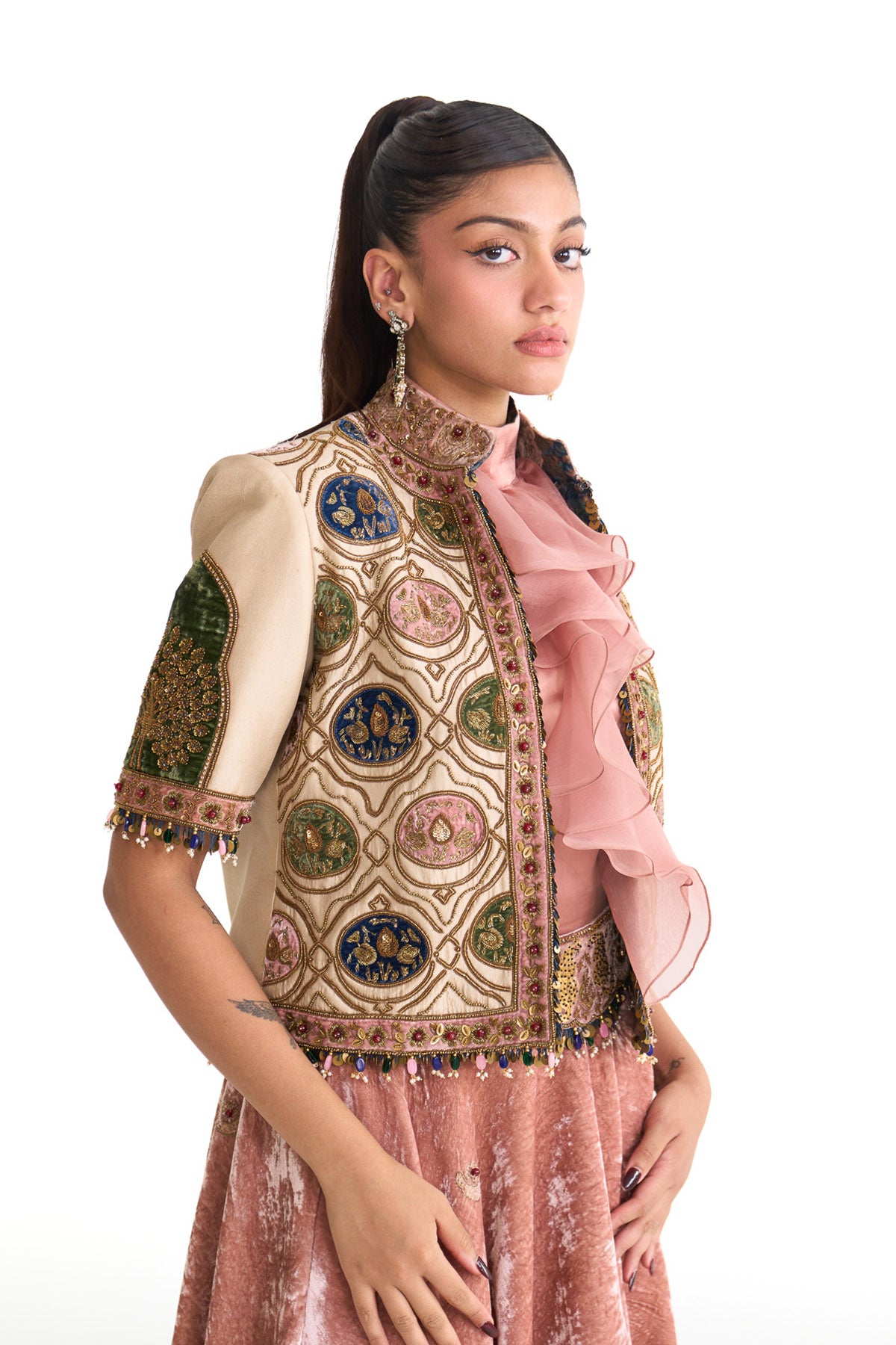 Royal vintage jacket & balloon skirt set