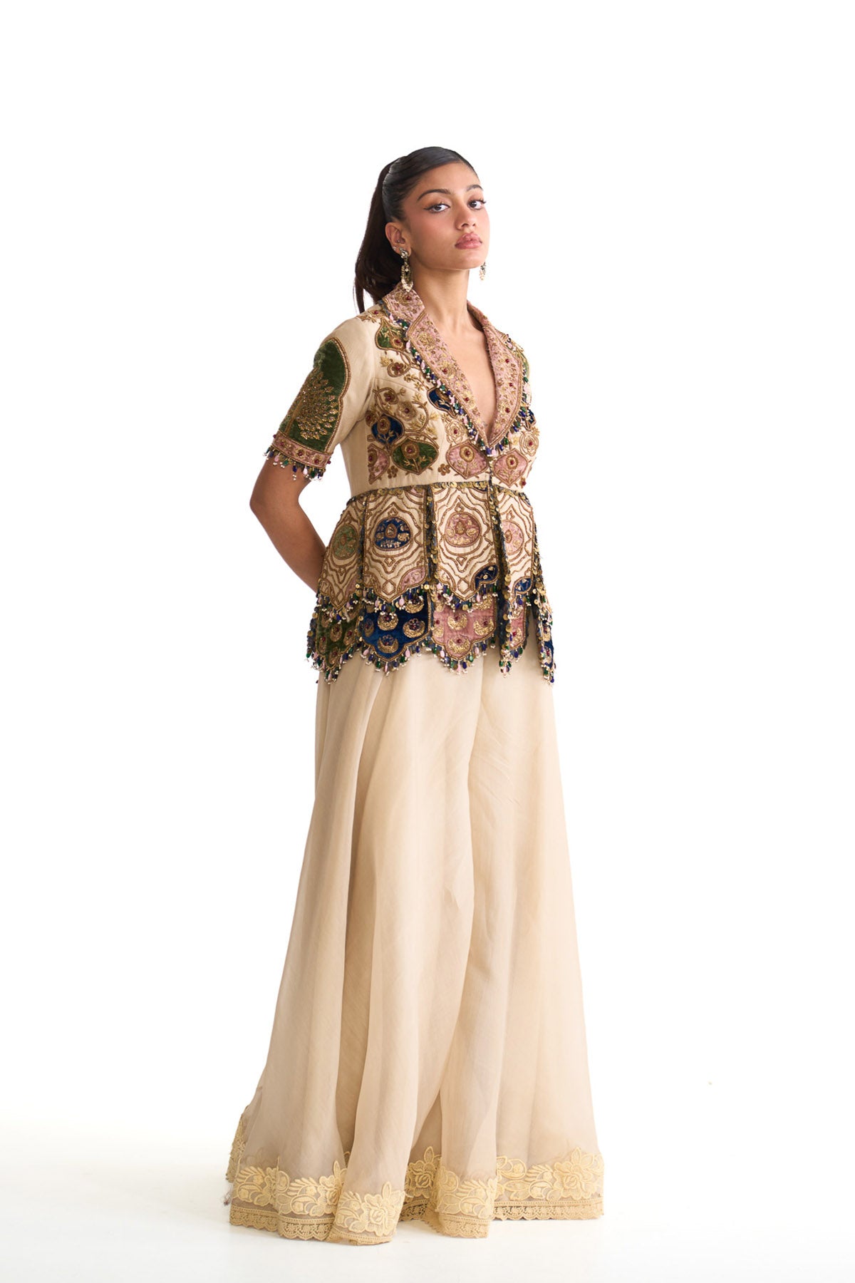 Royal vintage peplum set