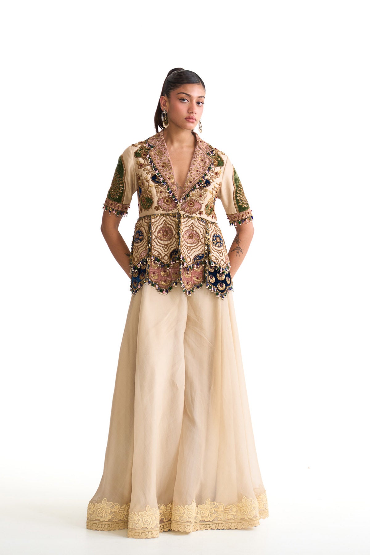 Royal vintage peplum set