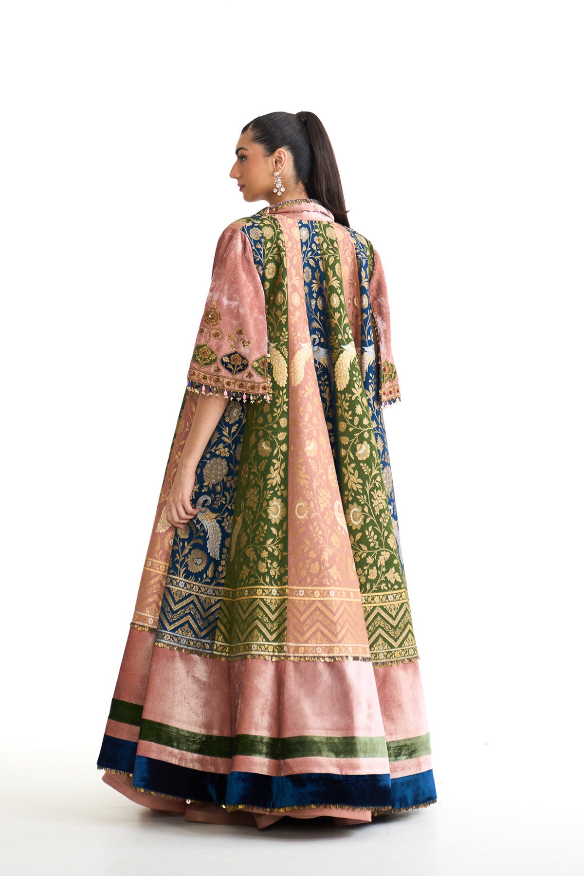 Royal vintage banarsi long jacket set
