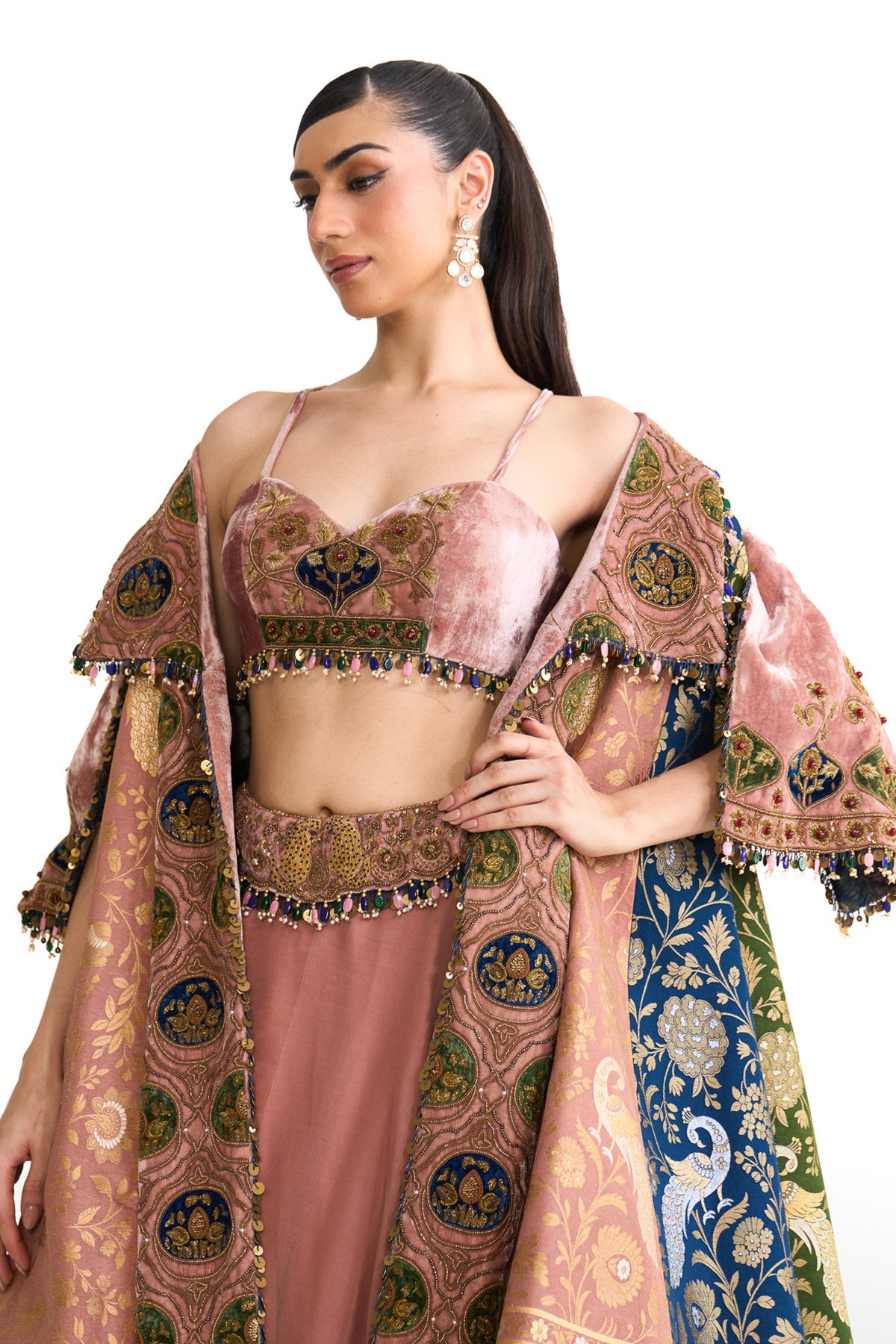 Royal vintage banarsi long jacket set