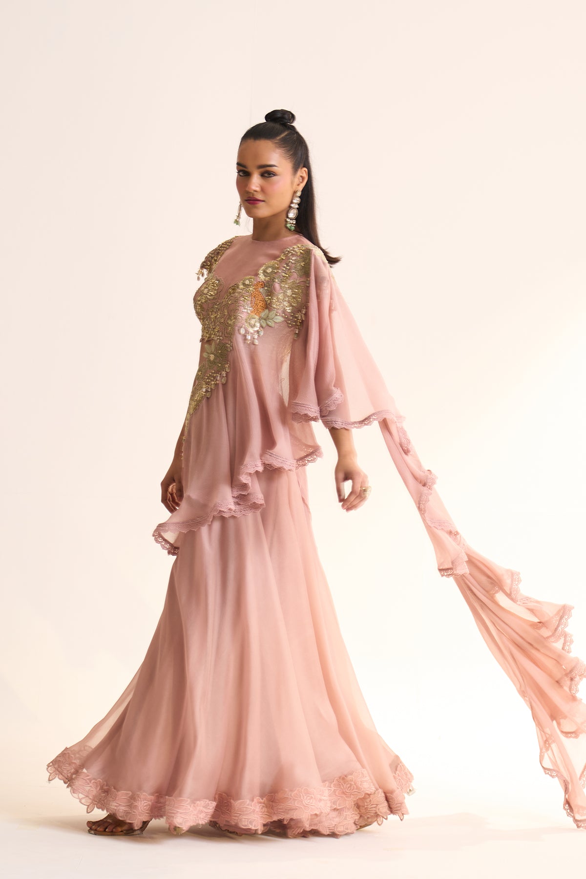 Safari Romance Ruffle drape & sharara set