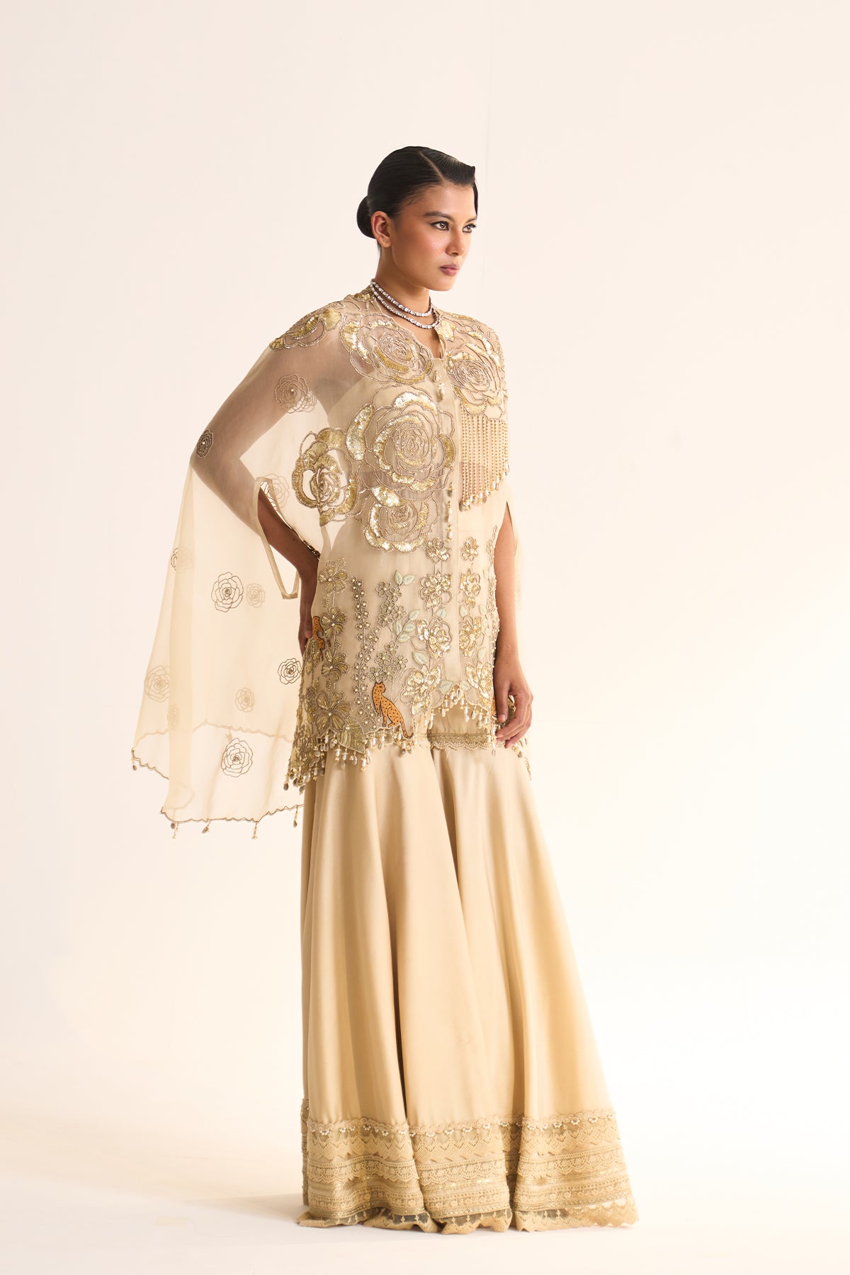 Safari Romance Vanraj cape & garara set