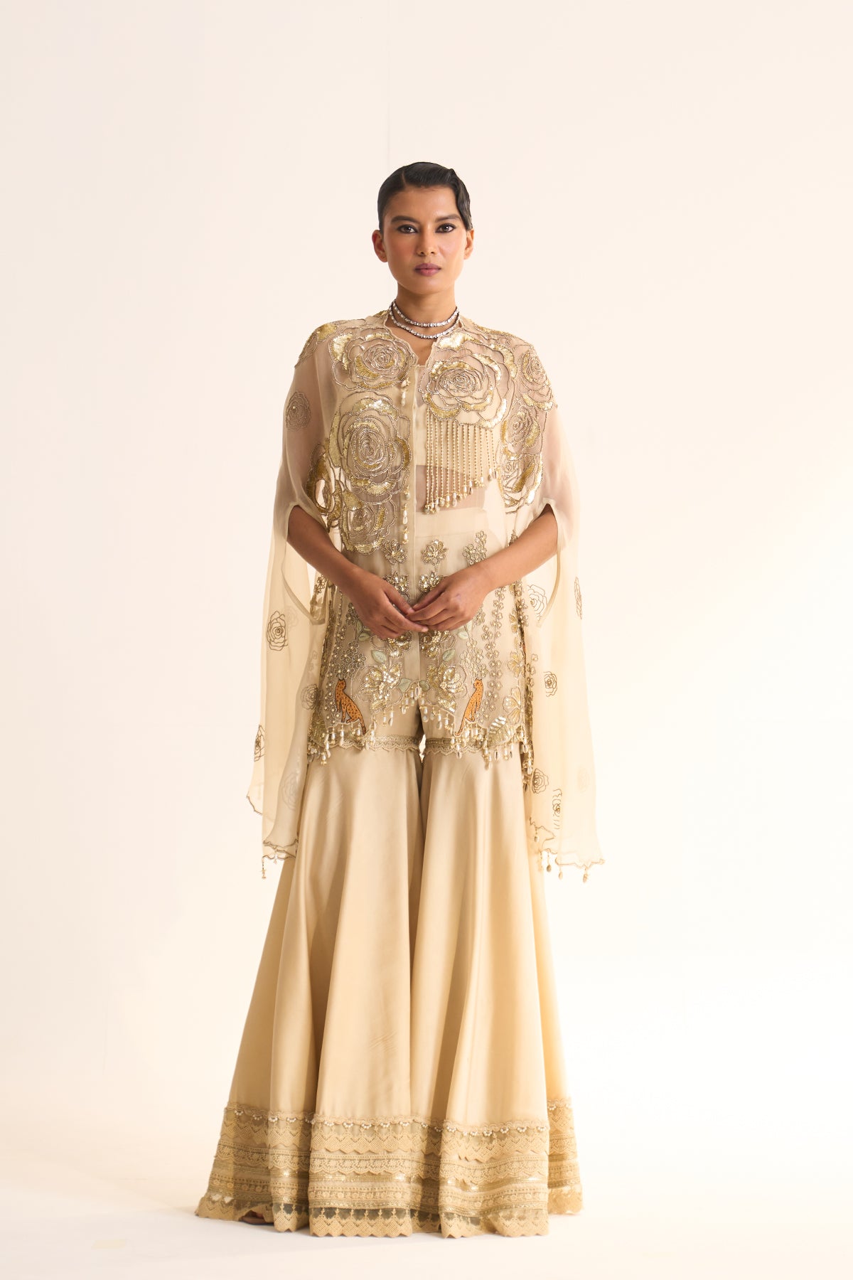 Safari Romance Vanraj cape & garara set