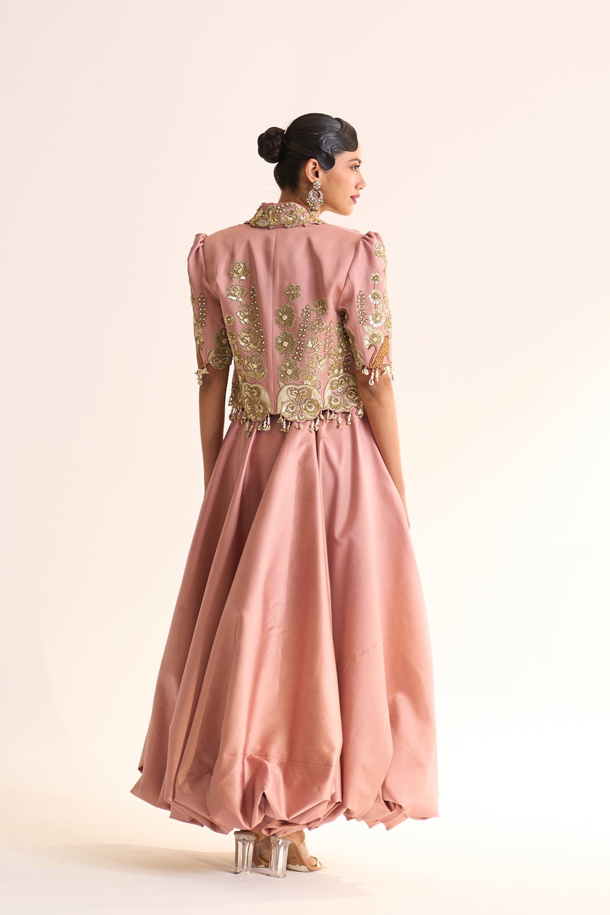 Safari Romance Gulshera crop blazer & balloon skirt set