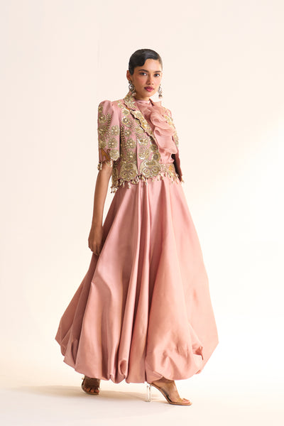 Safari Romance Gulshera crop blazer & balloon skirt set