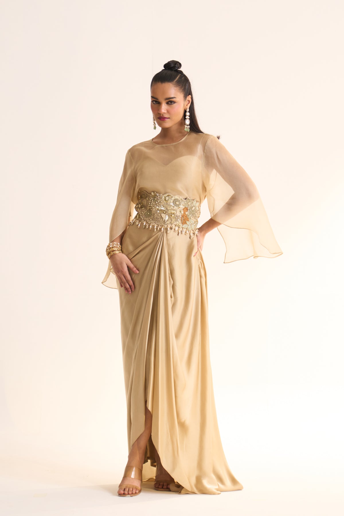 Safari Romance Gulshera drape skirt & belt set