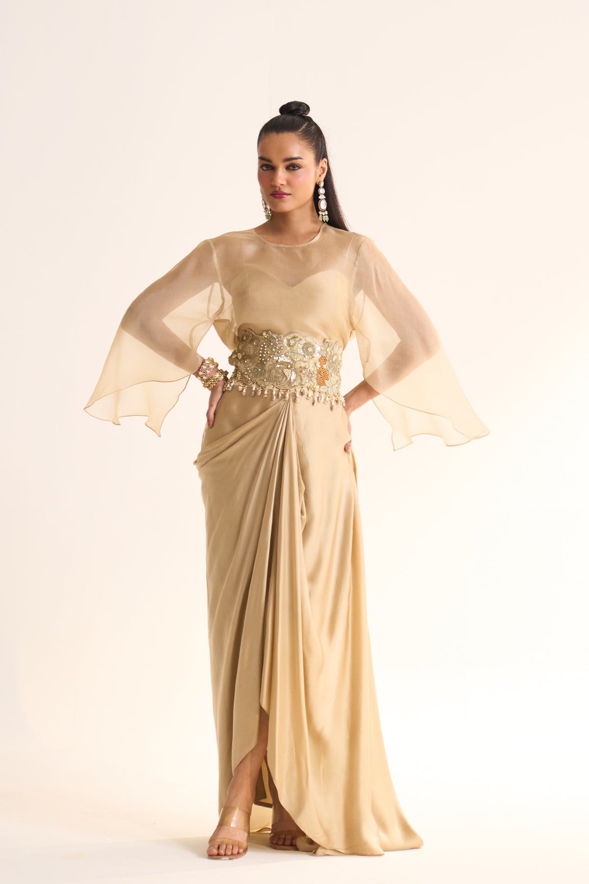 Safari Romance Gulshera drape skirt & belt set