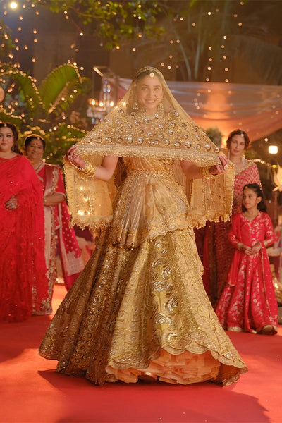 Sharvari in Gold rajwada lehenga