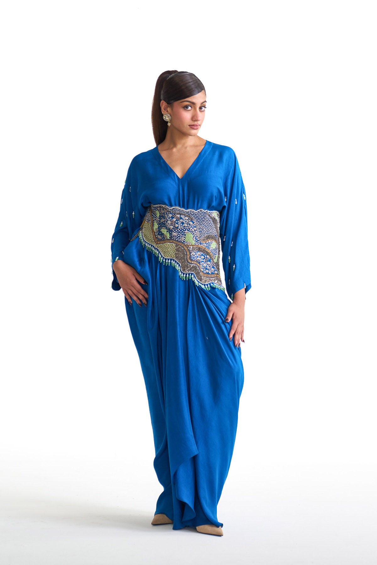 Silver sea kaftan croset belt set