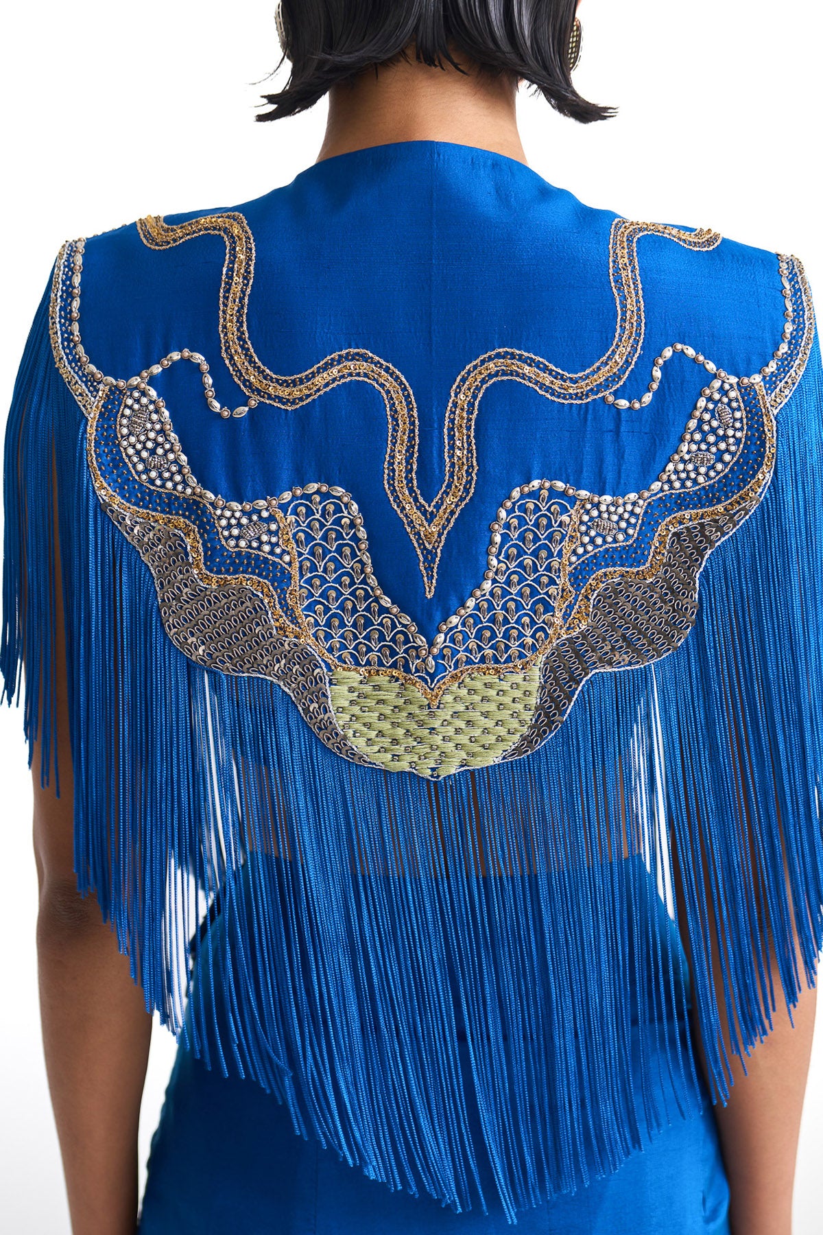 Silver sea fringes collar set