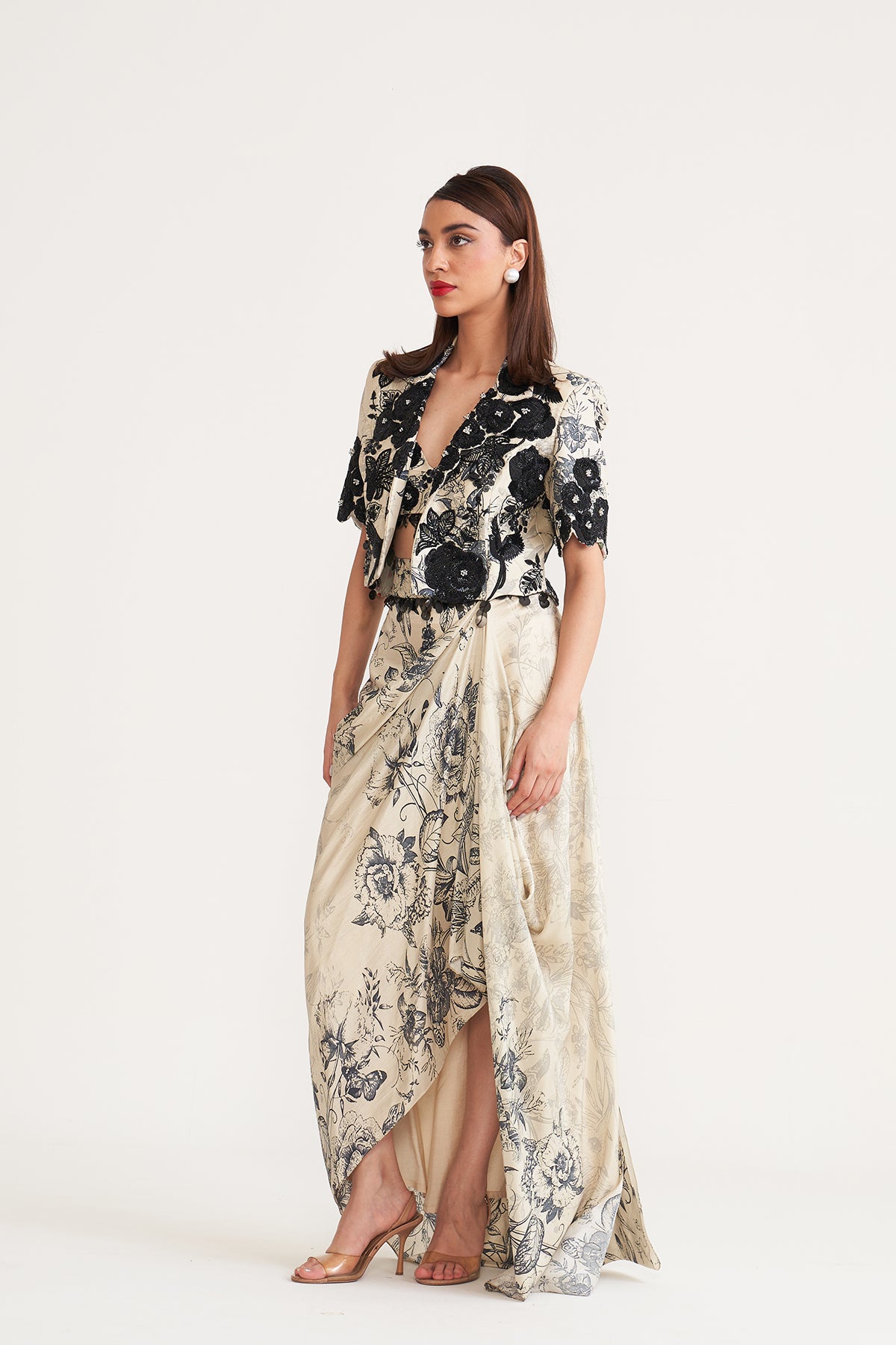 Crop blazer & skirt set