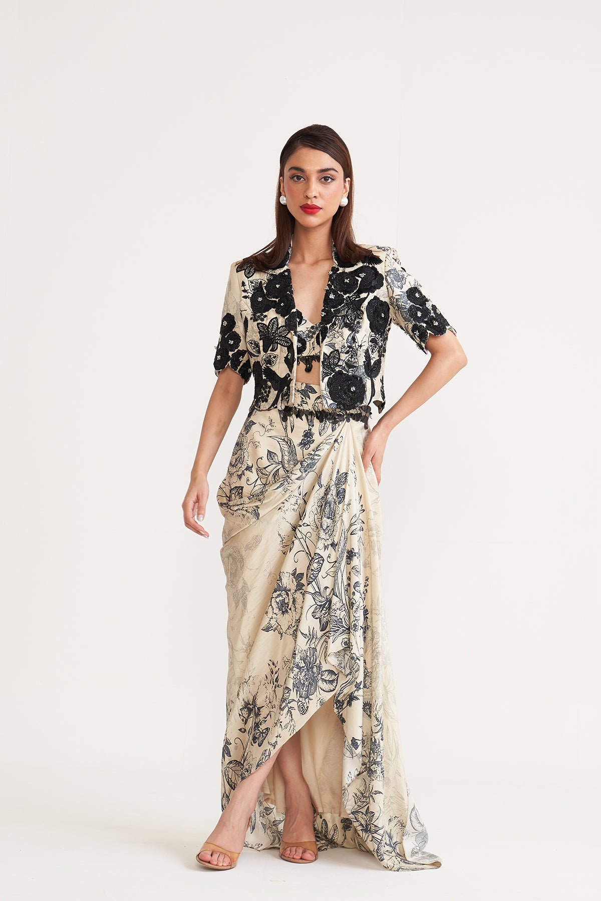 Crop blazer & skirt set