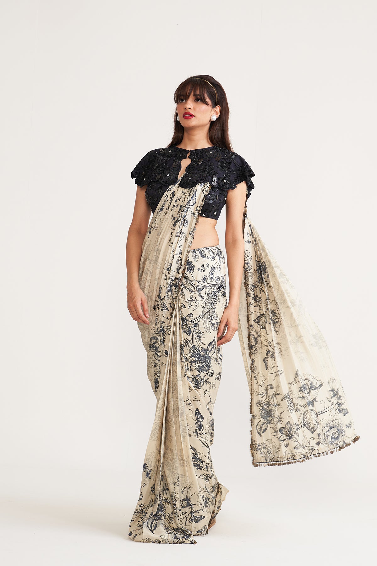 Drape Saree and collar set