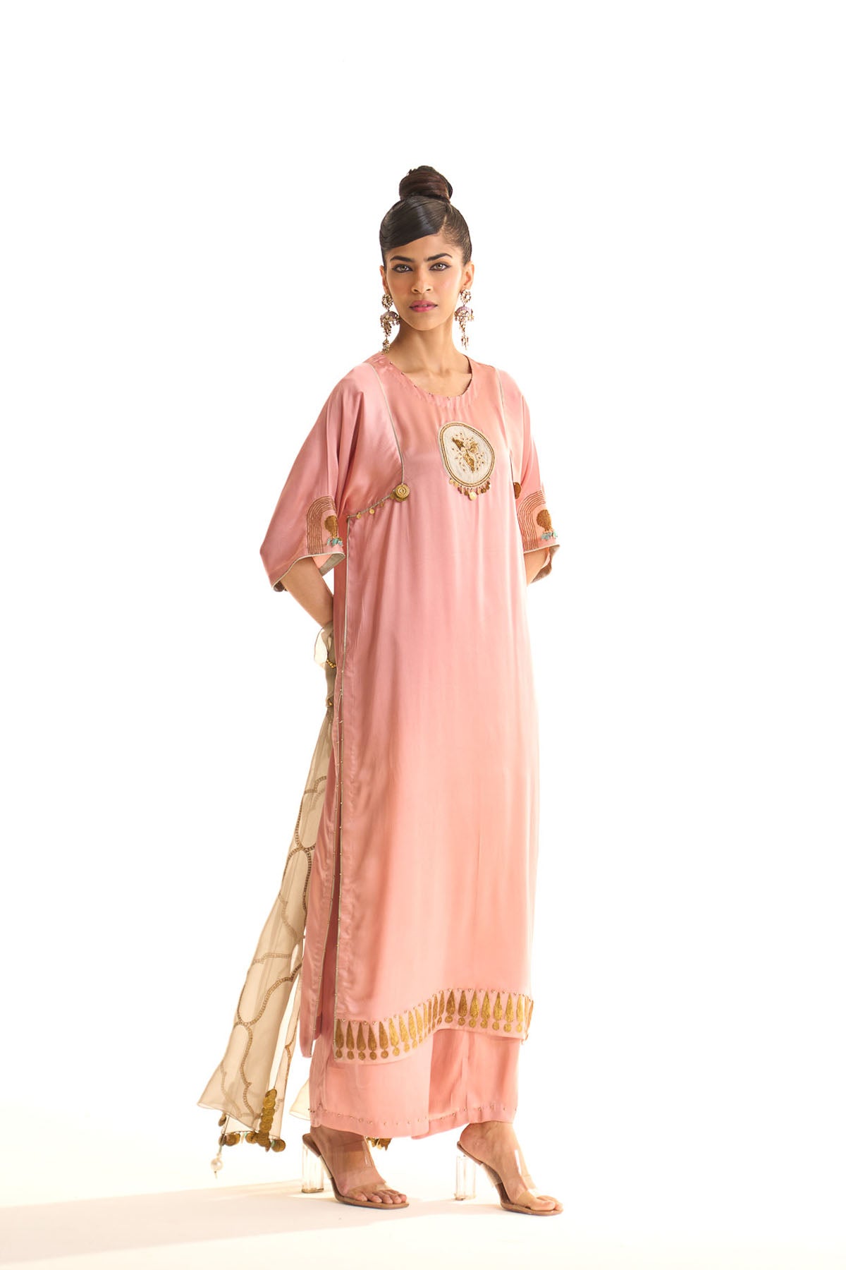 Summer mist Pink Gold anar kurta set
