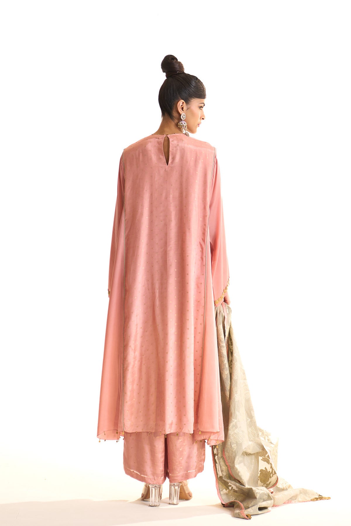 Summer mist Pink Kalidar york kurta set